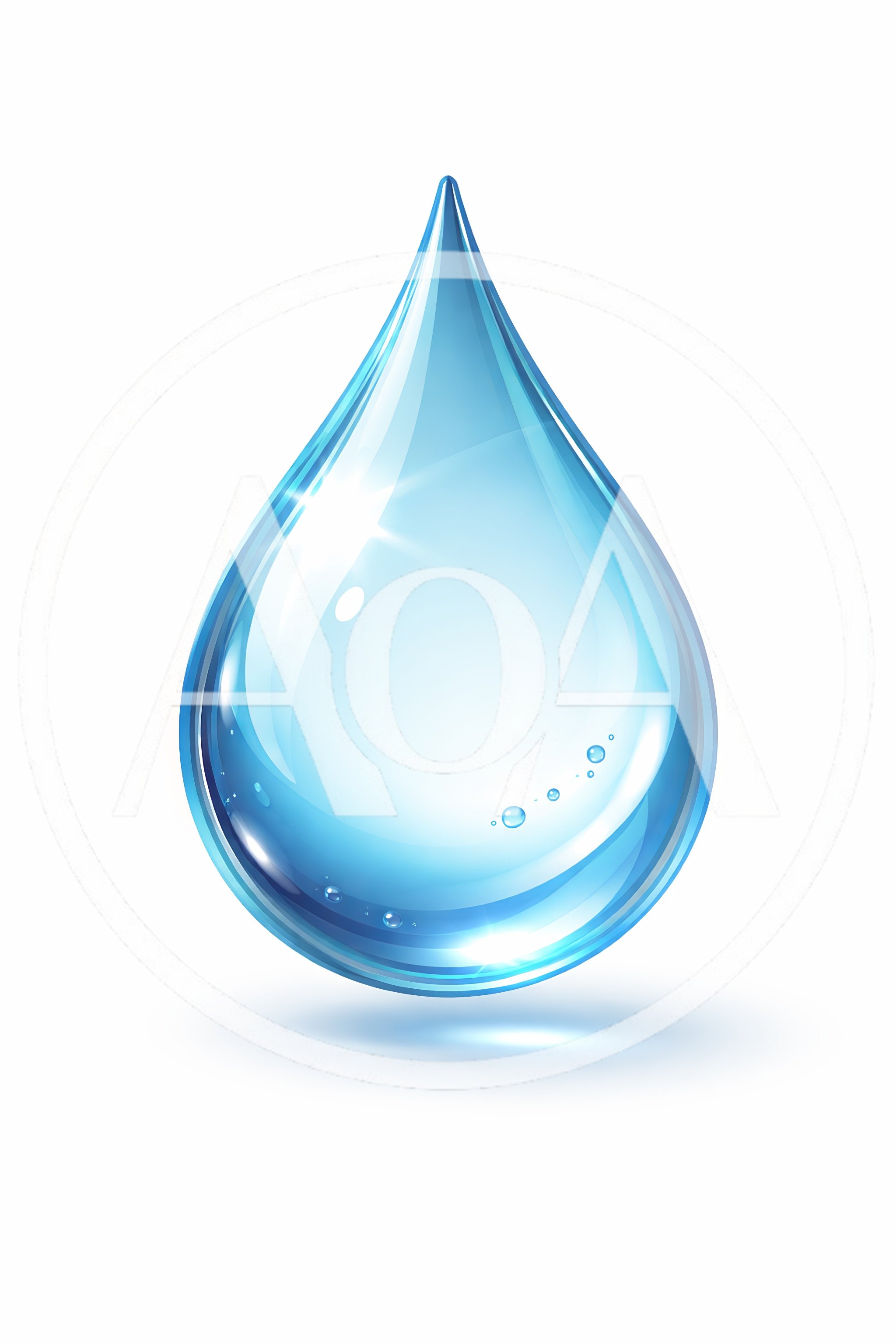 Single Glossy Blue Water Drop Illustration