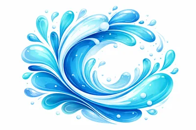 Dynamic Blue Water Splash Wave Illustration