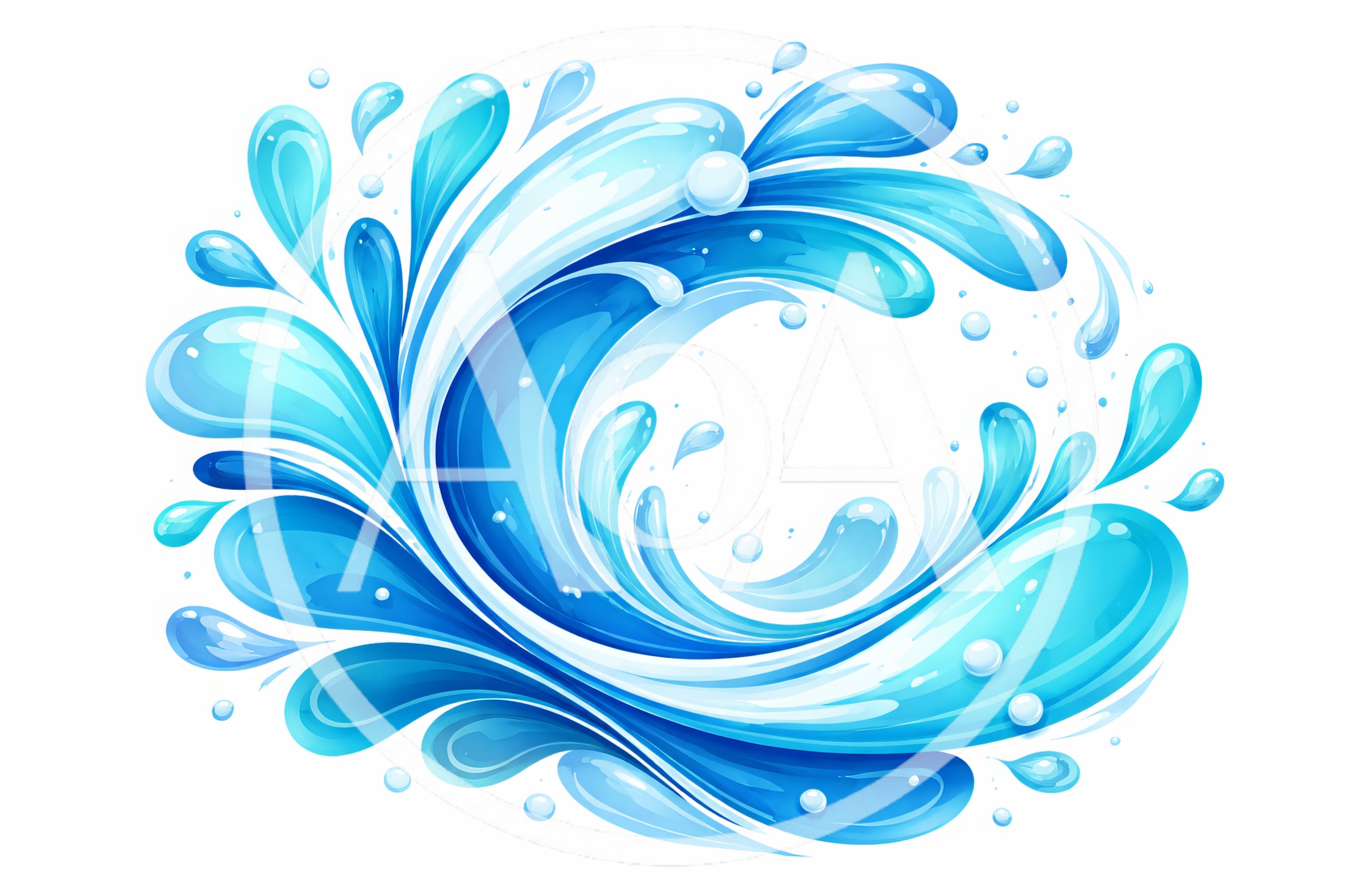 Dynamic Blue Water Splash Wave Illustration