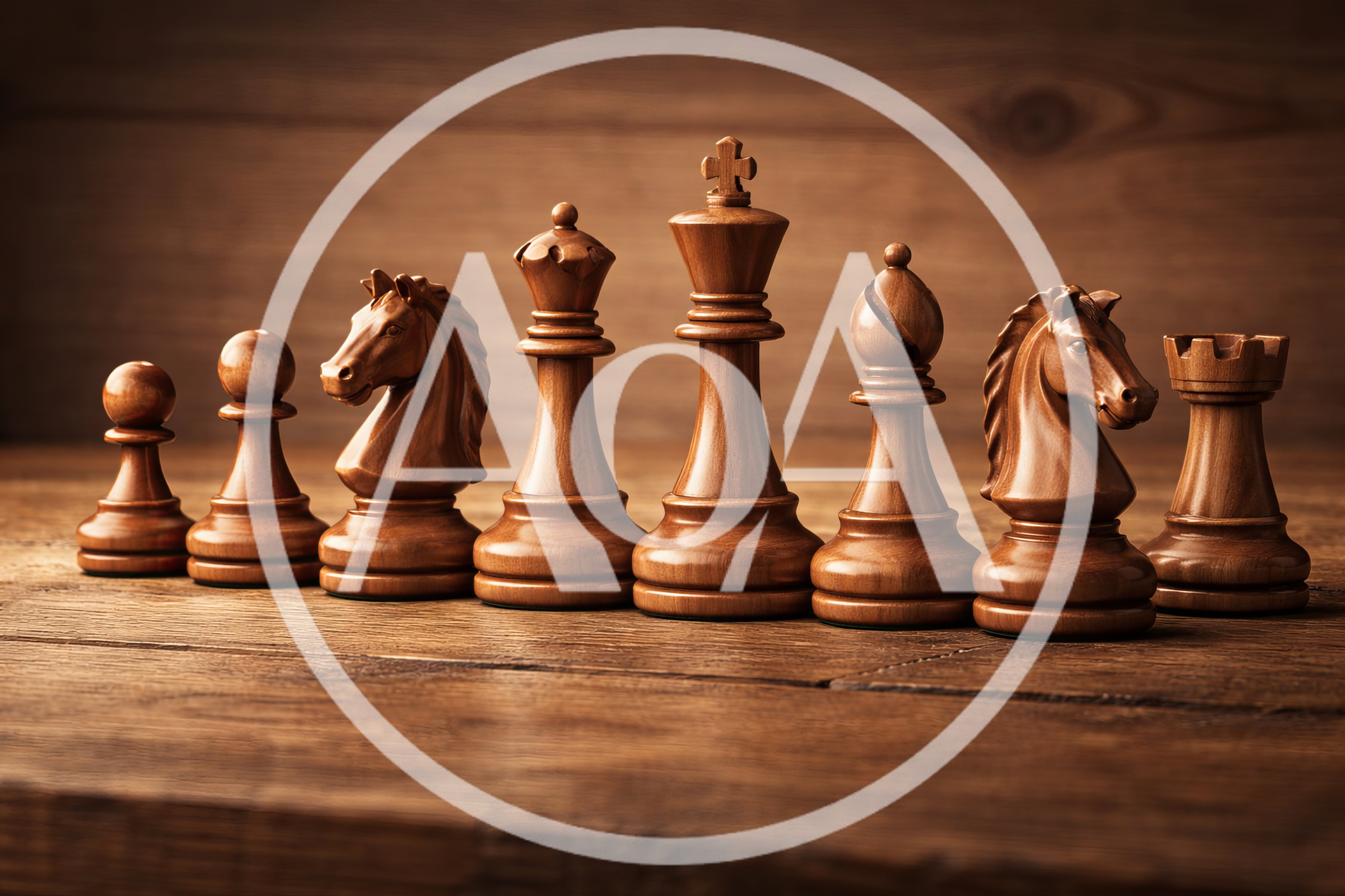 Wooden Chess Pieces Arranged In A Row