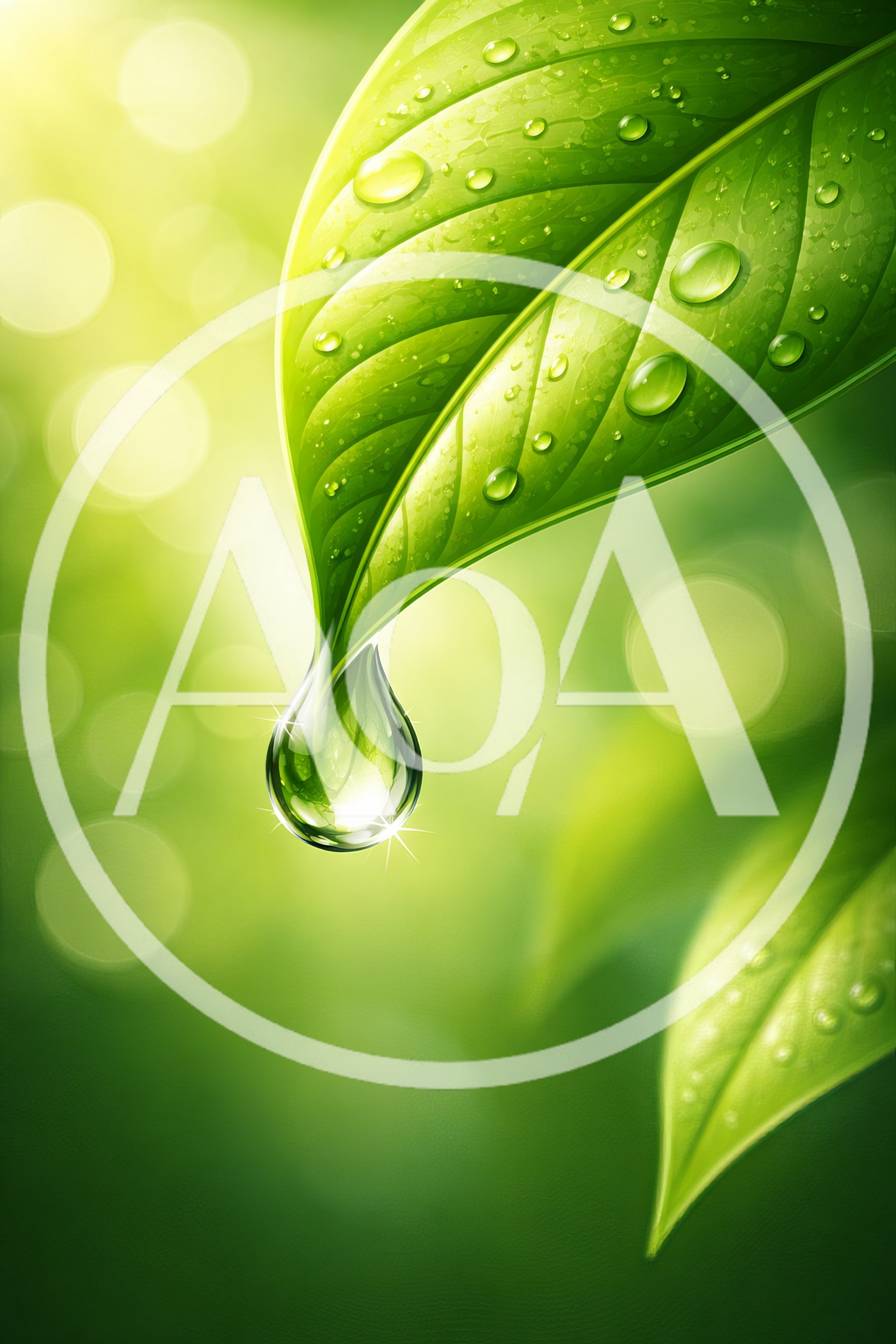 Water Droplet Falling From A Fresh Green Leaf