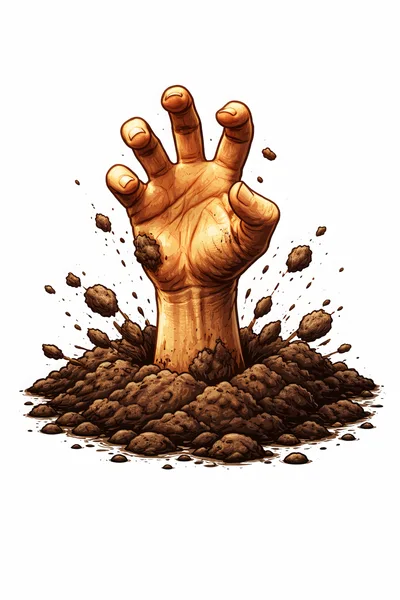 Zombie Hand Emerging From The Ground
