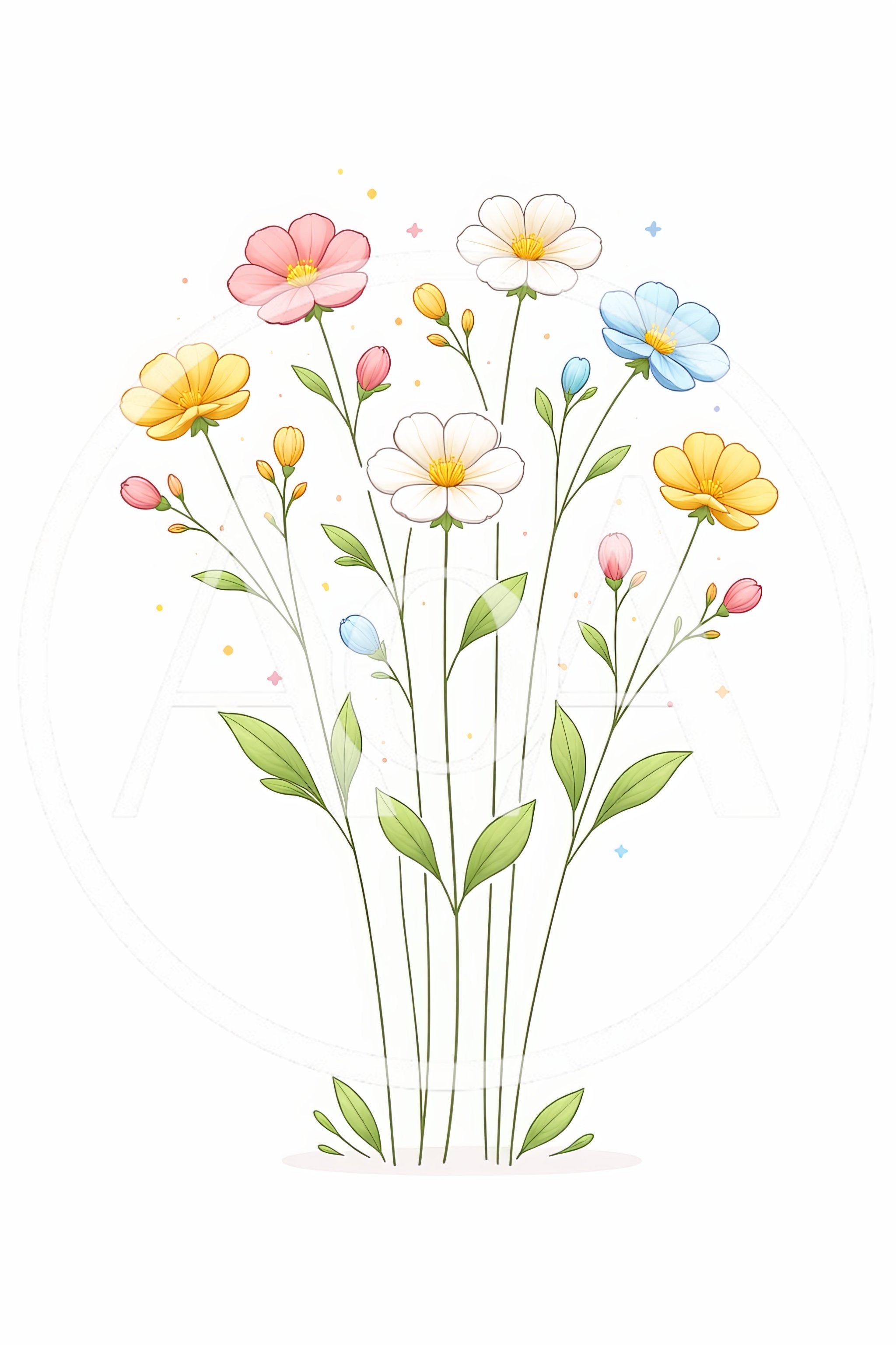 Hand Drawn Wildflower Bouquet Illustration