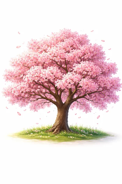 Blooming Cherry Blossom Tree In Spring