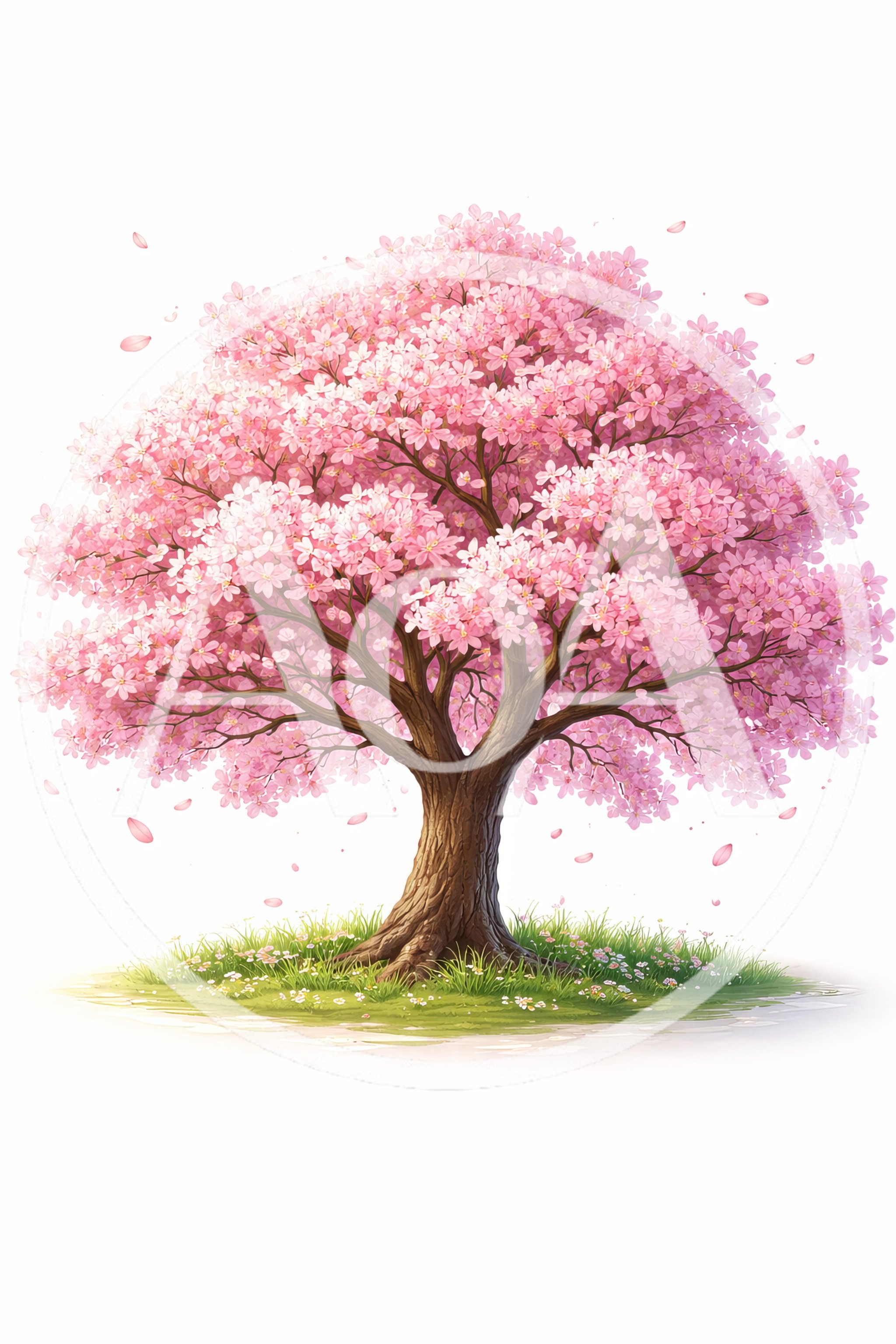 Blooming Cherry Blossom Tree In Spring