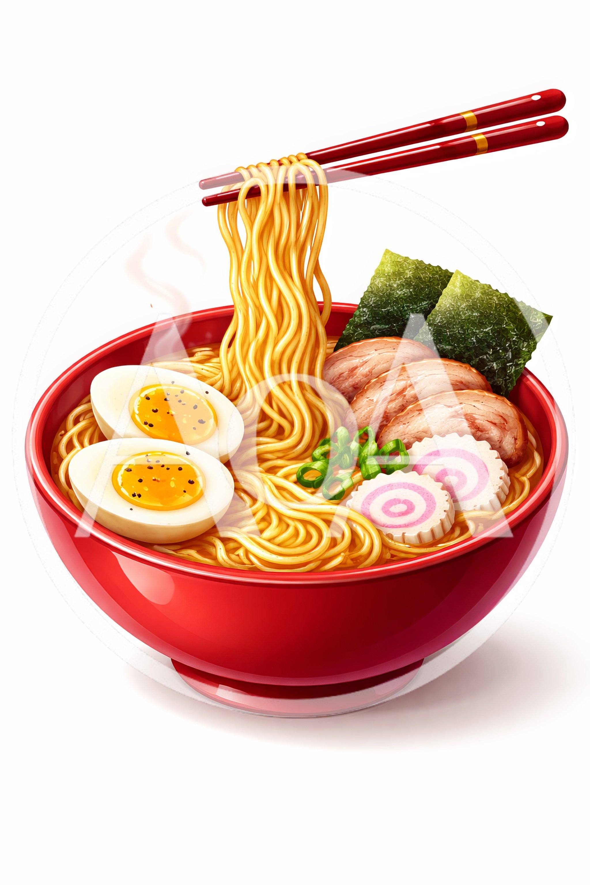 Bowl Of Delicious Japanese Ramen With Chopsticks