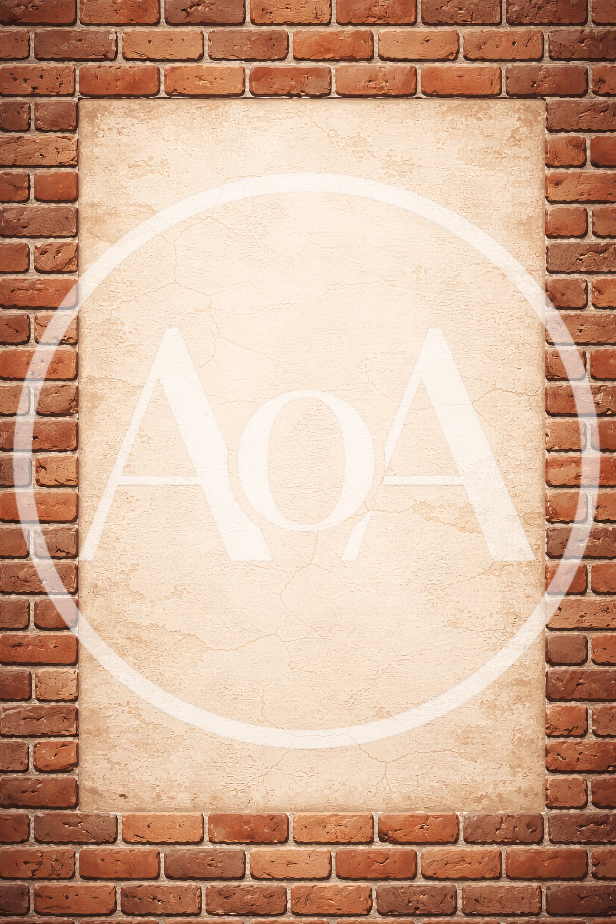Vintage Brick Wall Frame With Textured Plaster Center