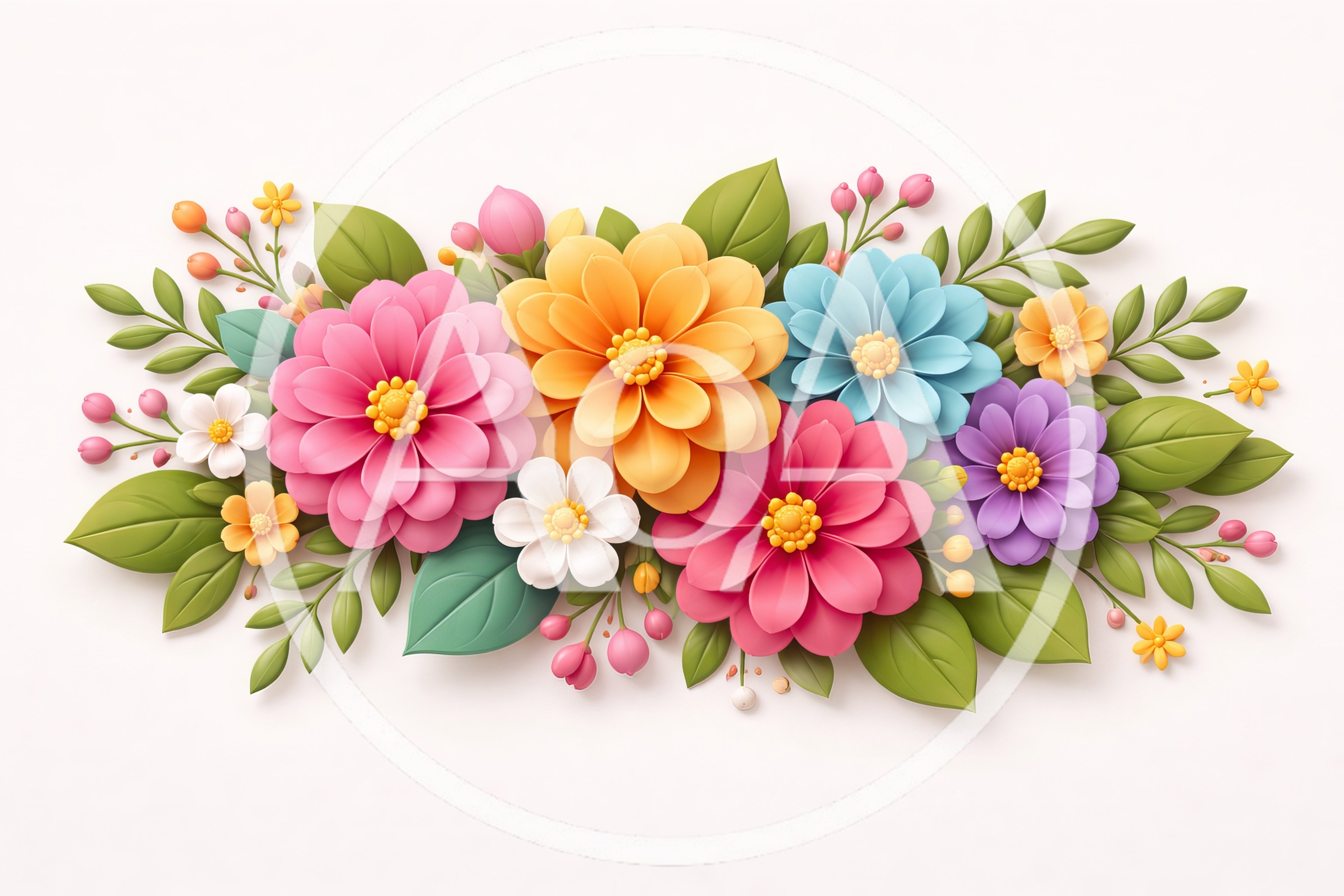 Paper Craft Floral Arrangement With Colorful Blossoms