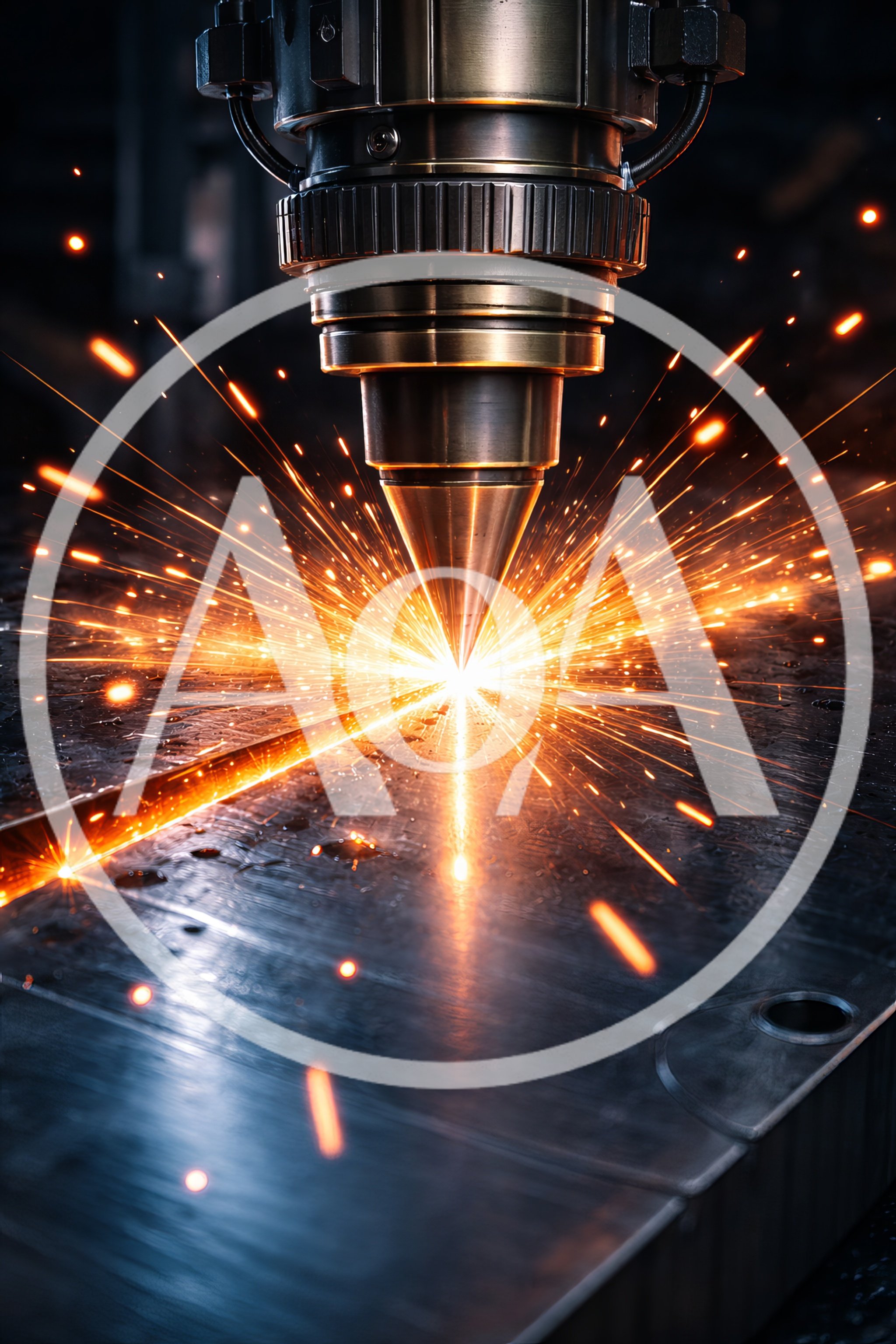 Industrial Laser Cutting Metal Sheet With Sparks