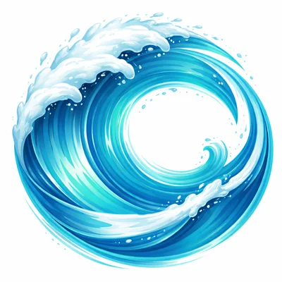 Stylized Circular Ocean Wave Illustration