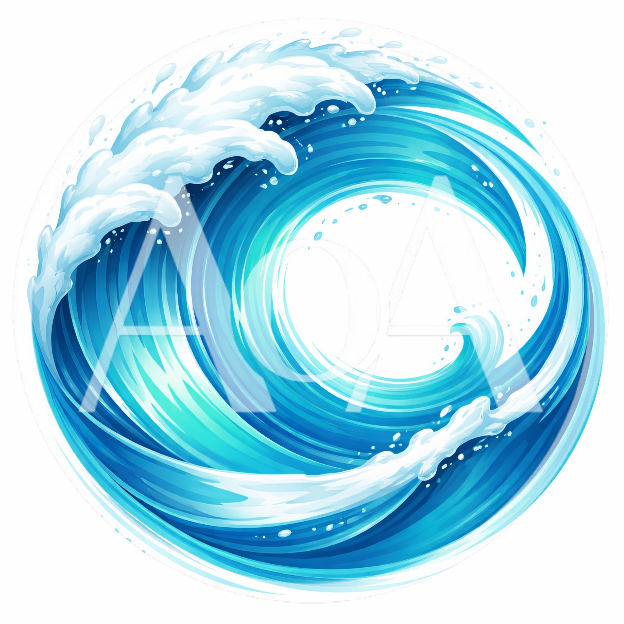 Stylized Circular Ocean Wave Illustration