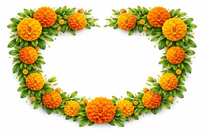 Heart Shaped Marigold Flower Wreath Frame