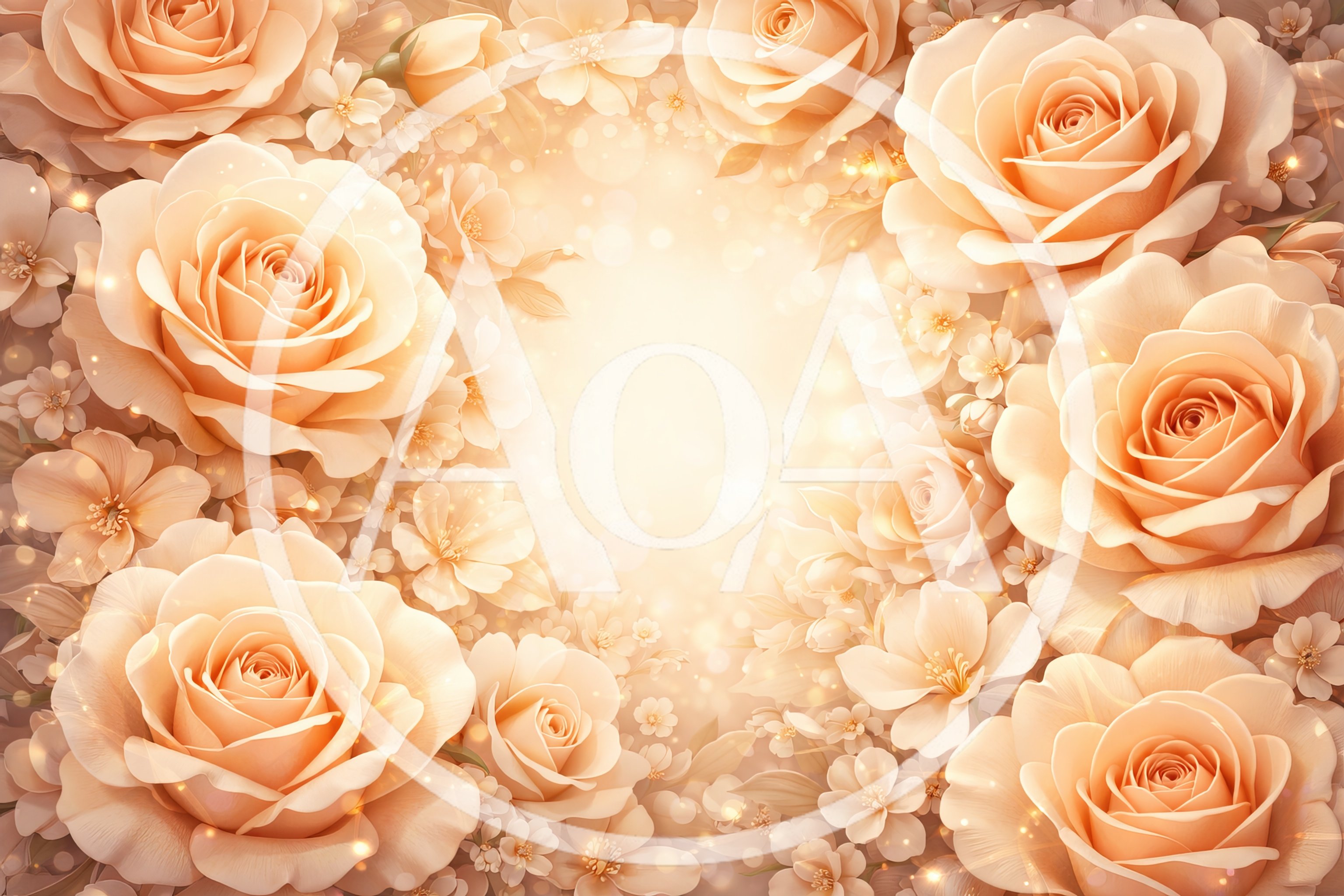 Elegant Peach Rose Floral Background With Soft Bokeh