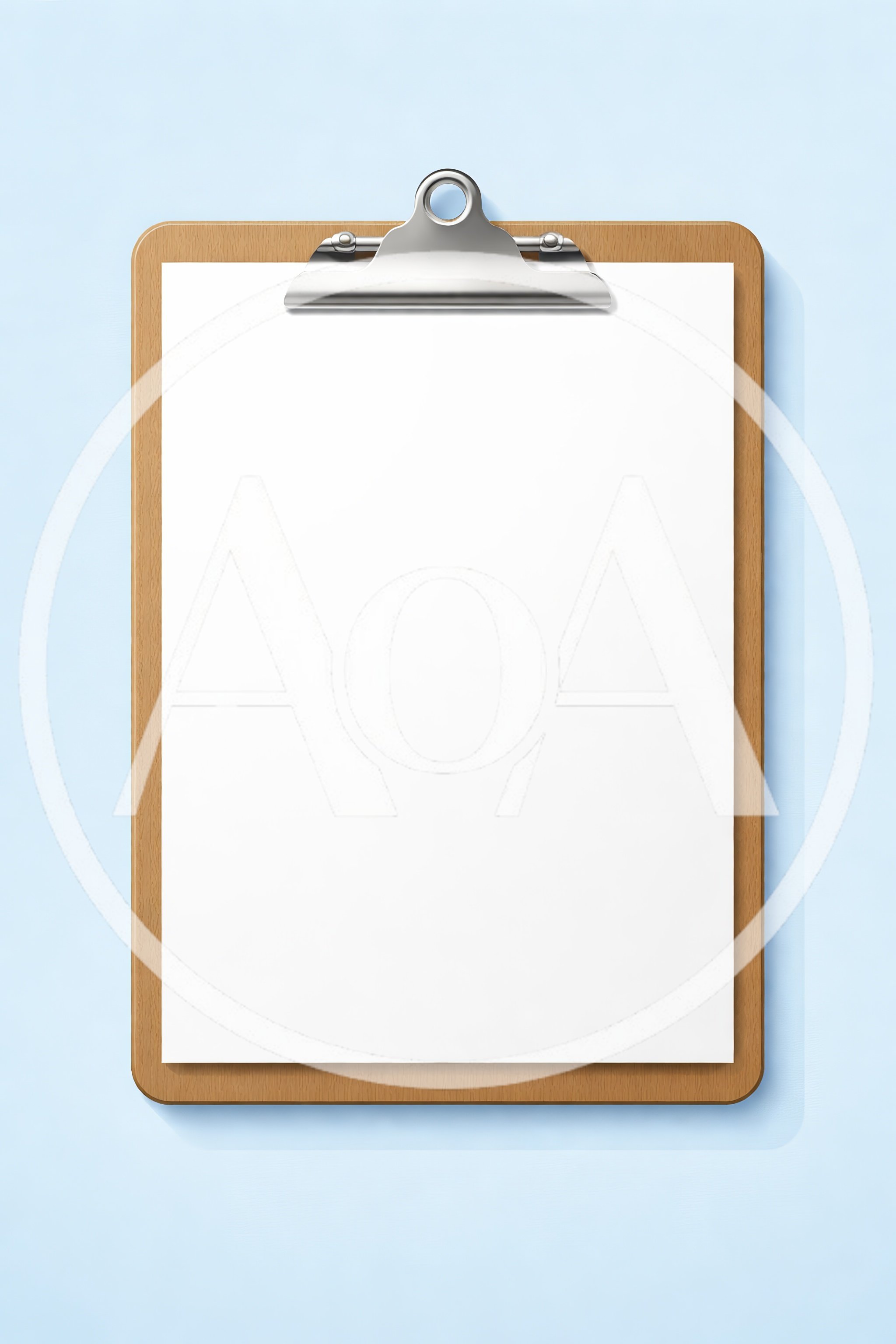 Wooden Clipboard With Blank White Paper Sheet