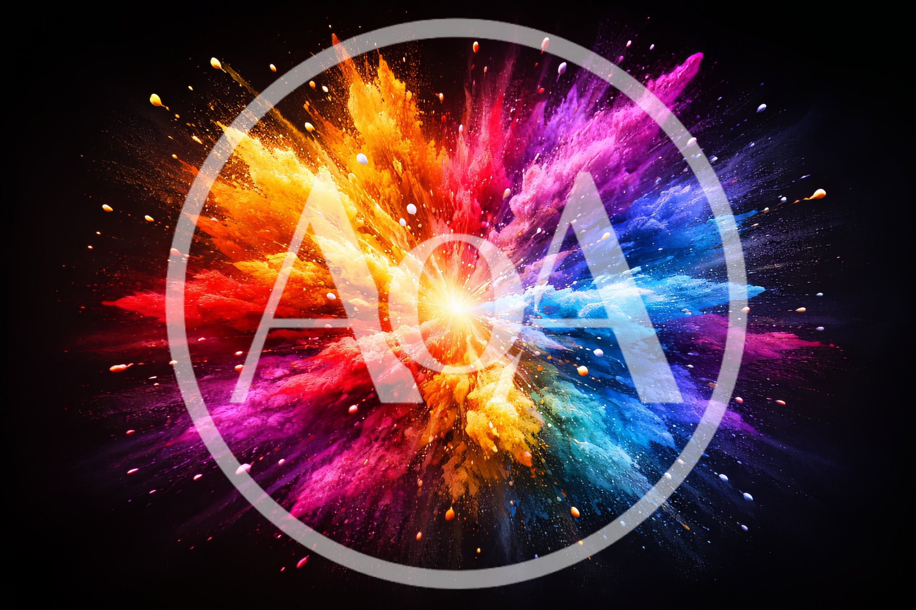Vibrant Multi-Colored Powder Explosion On Black Background