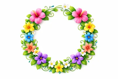 Tropical Flower Wreath With Vibrant Floral Arrangement