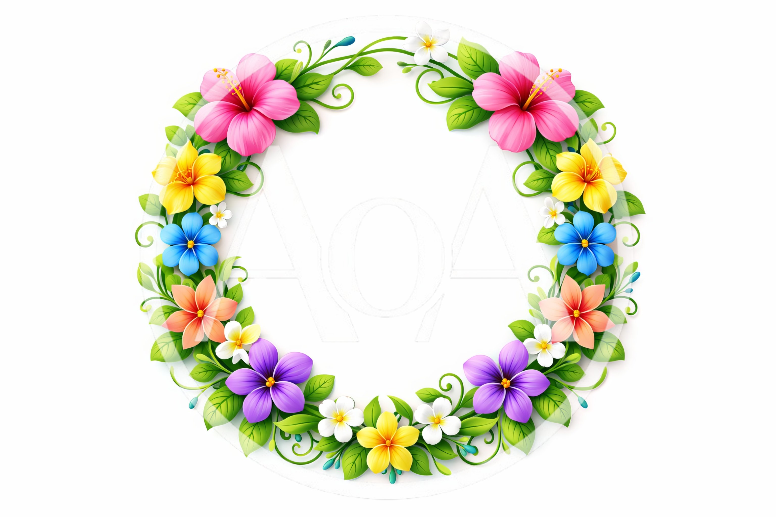 Tropical Flower Wreath With Vibrant Floral Arrangement