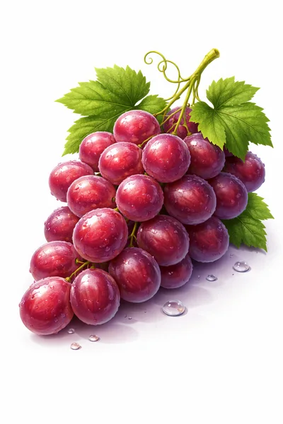 Fresh Red Grapes With Water Droplets