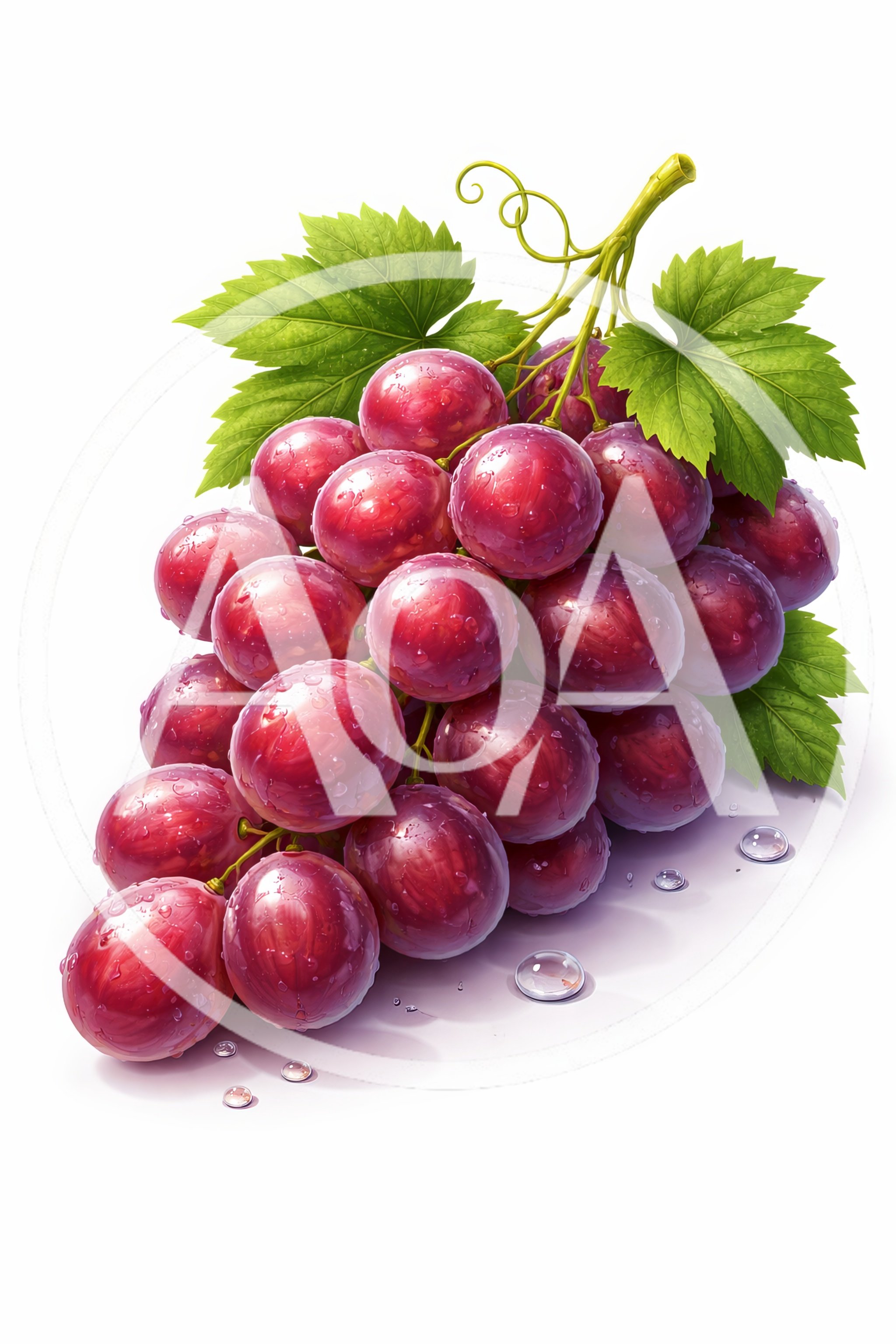 Fresh Red Grapes With Water Droplets