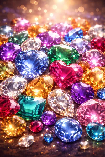 Collection Of Sparkling Multicolored Gemstones