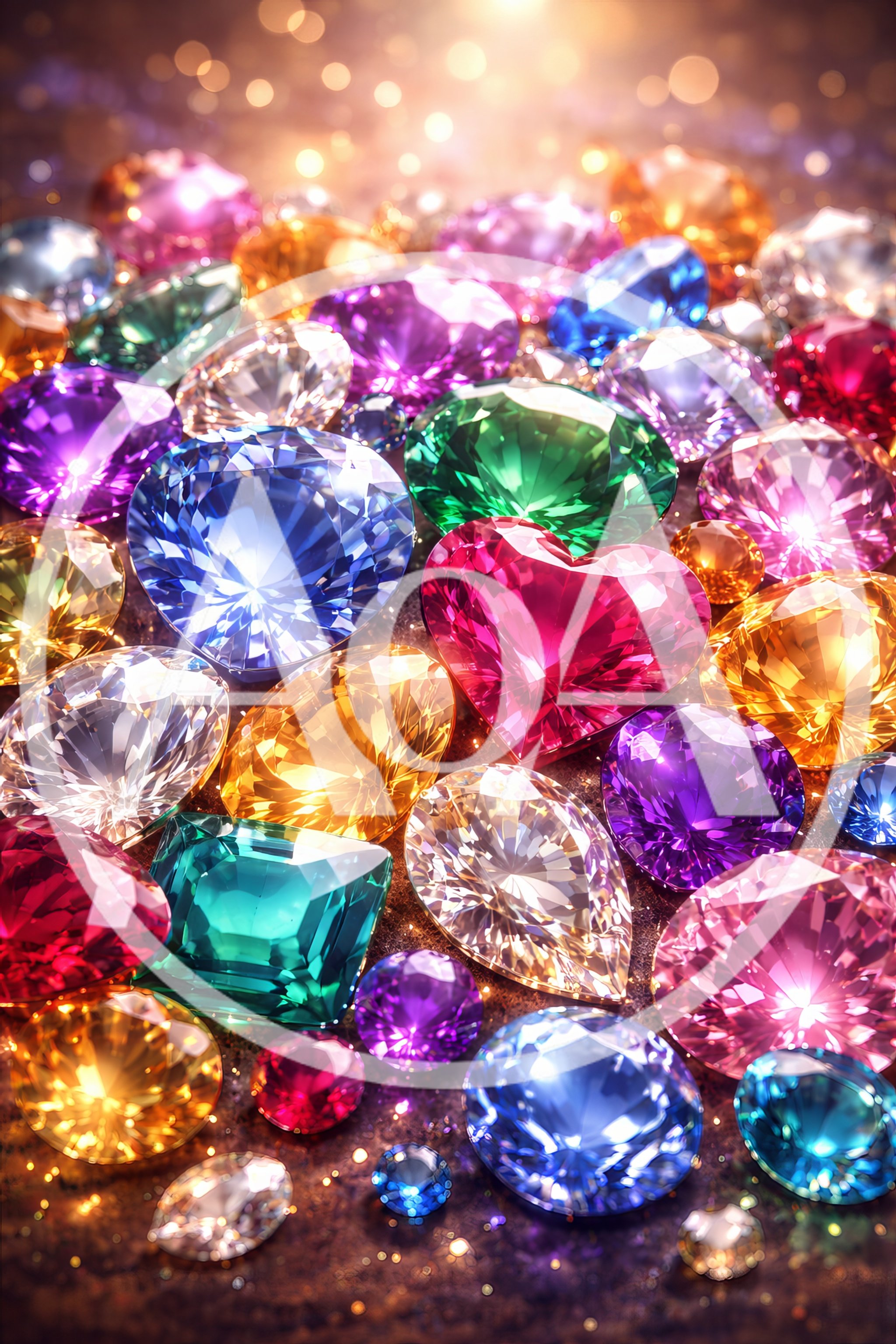 Collection Of Sparkling Multicolored Gemstones