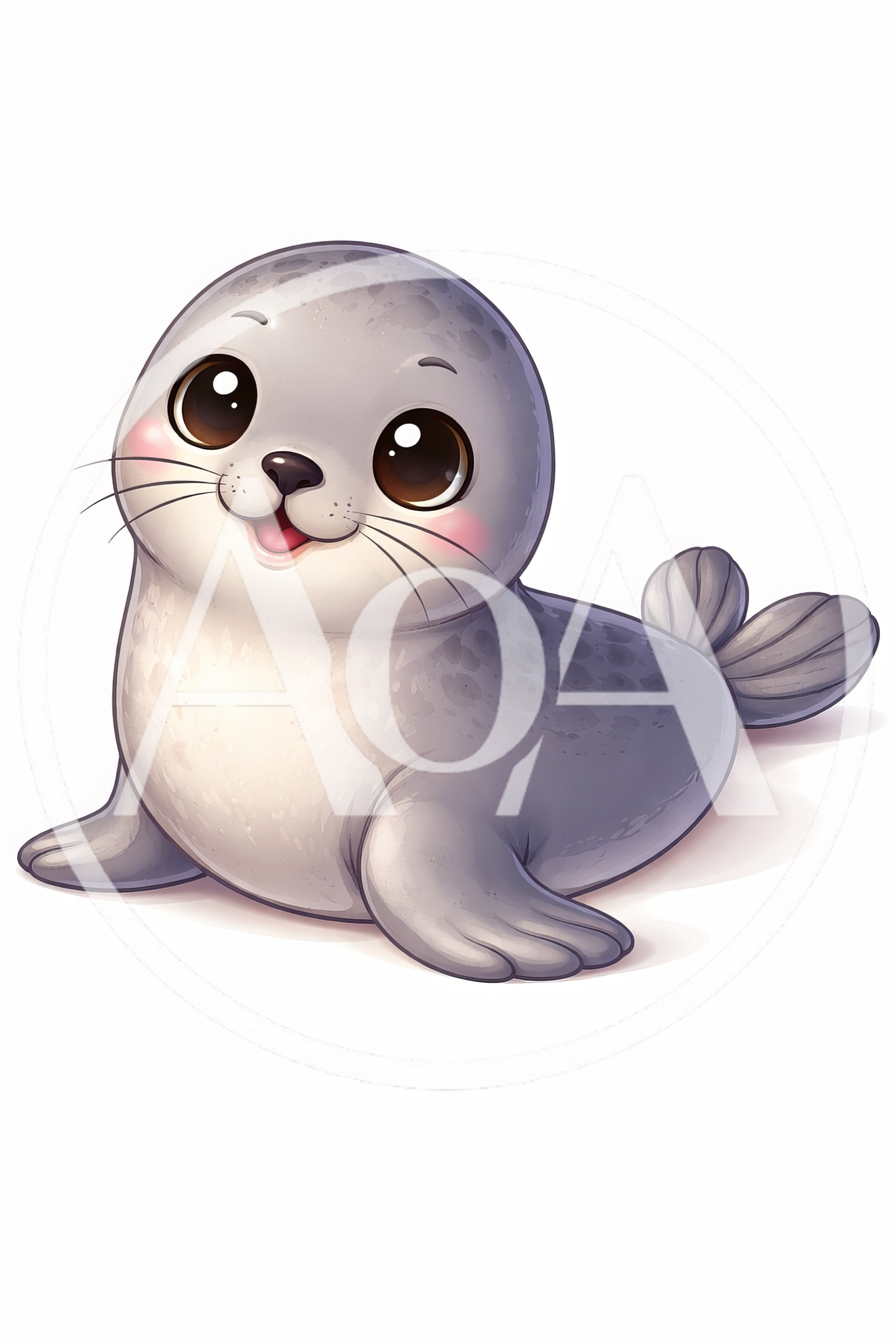 Cute Cartoon Baby Seal Illustration