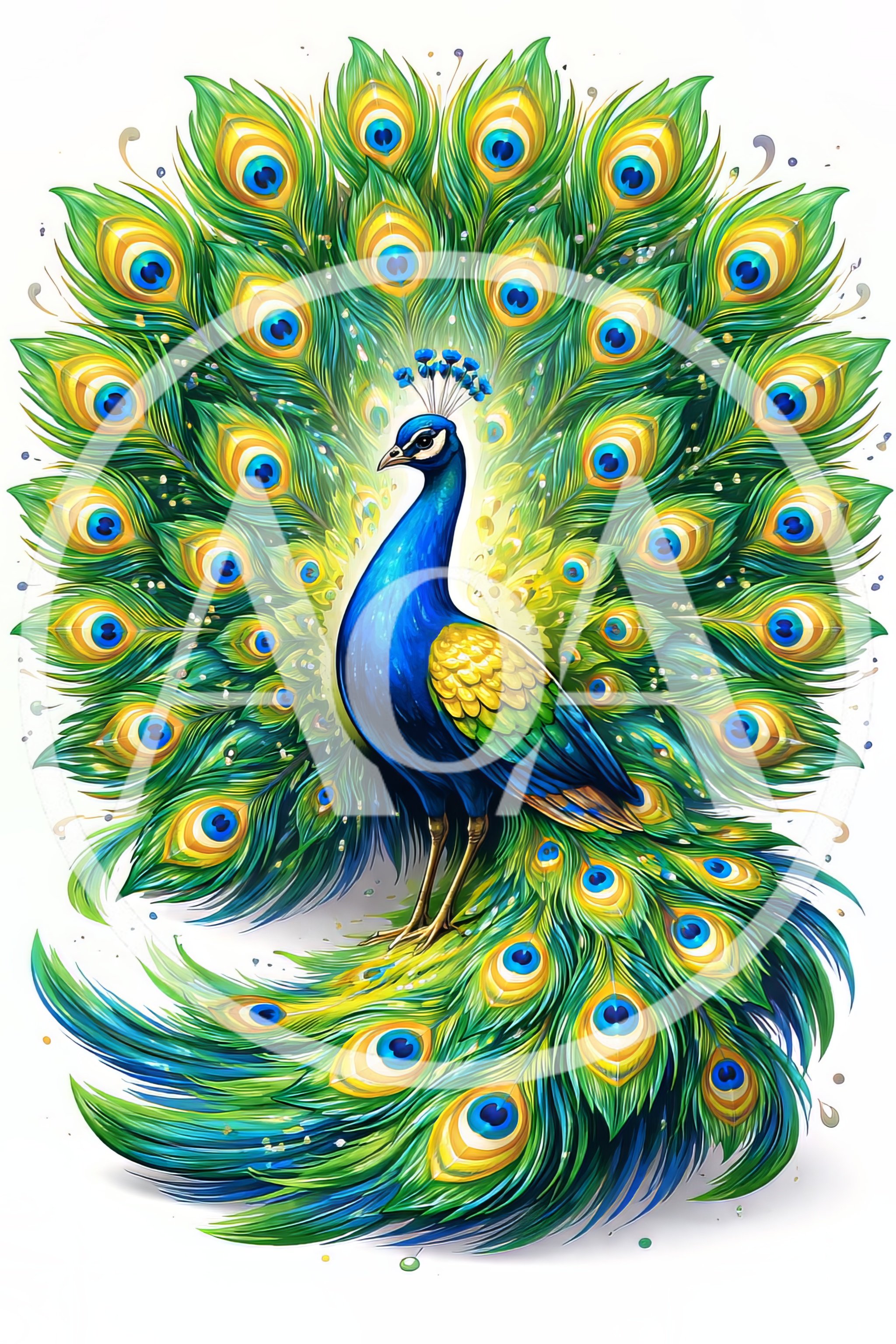Majestic Peacock With Vibrant Spread Feathers