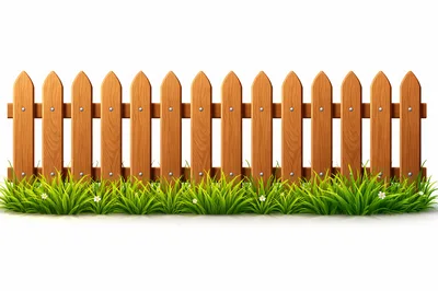 Wooden Picket Fence With Green Grass