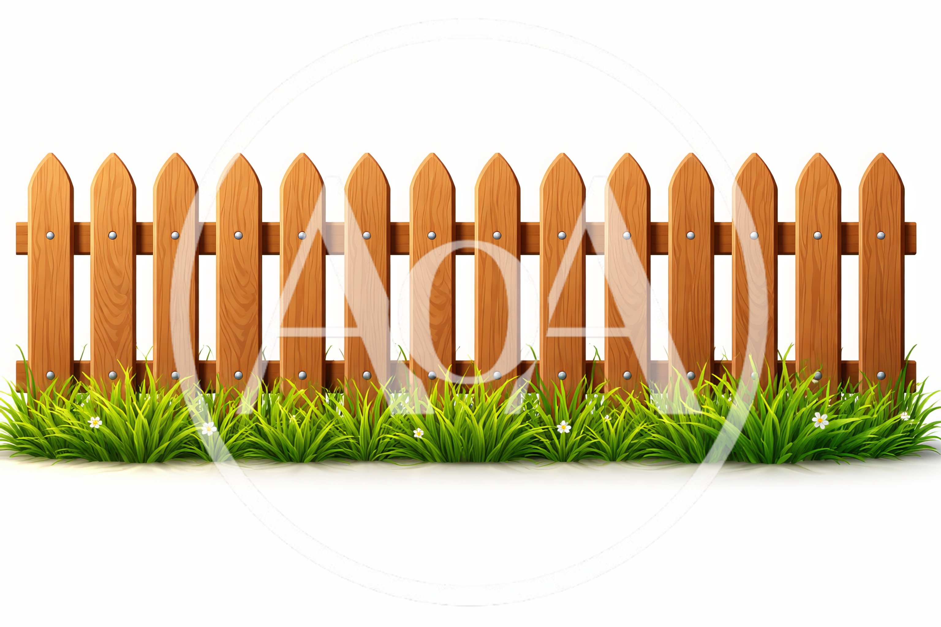 Wooden Picket Fence With Green Grass
