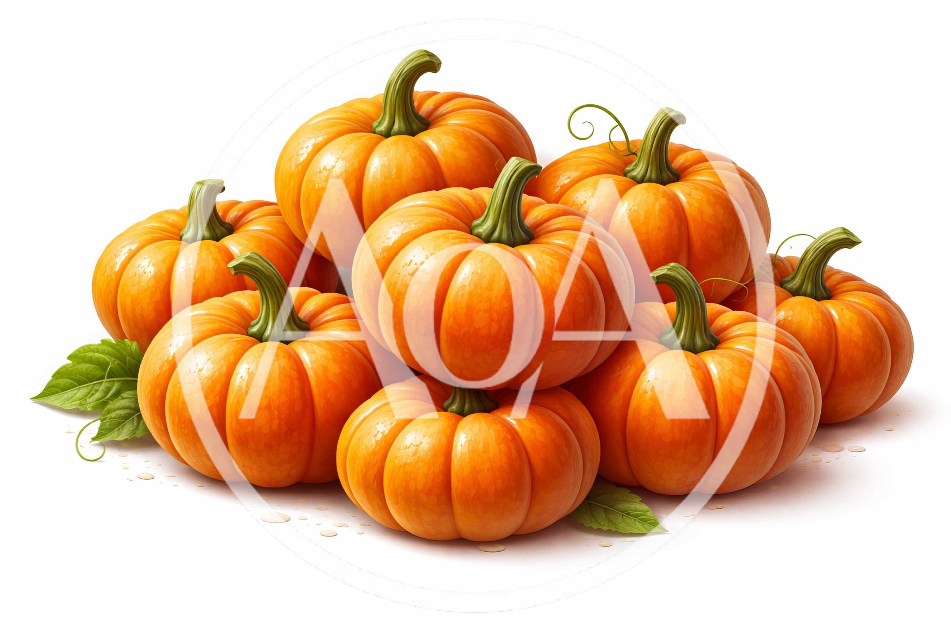 Group Of Fresh Ripe Orange Pumpkins