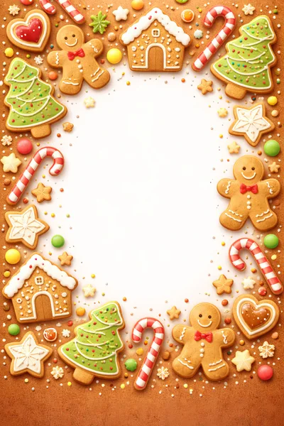 Christmas Gingerbread Cookies Border Frame