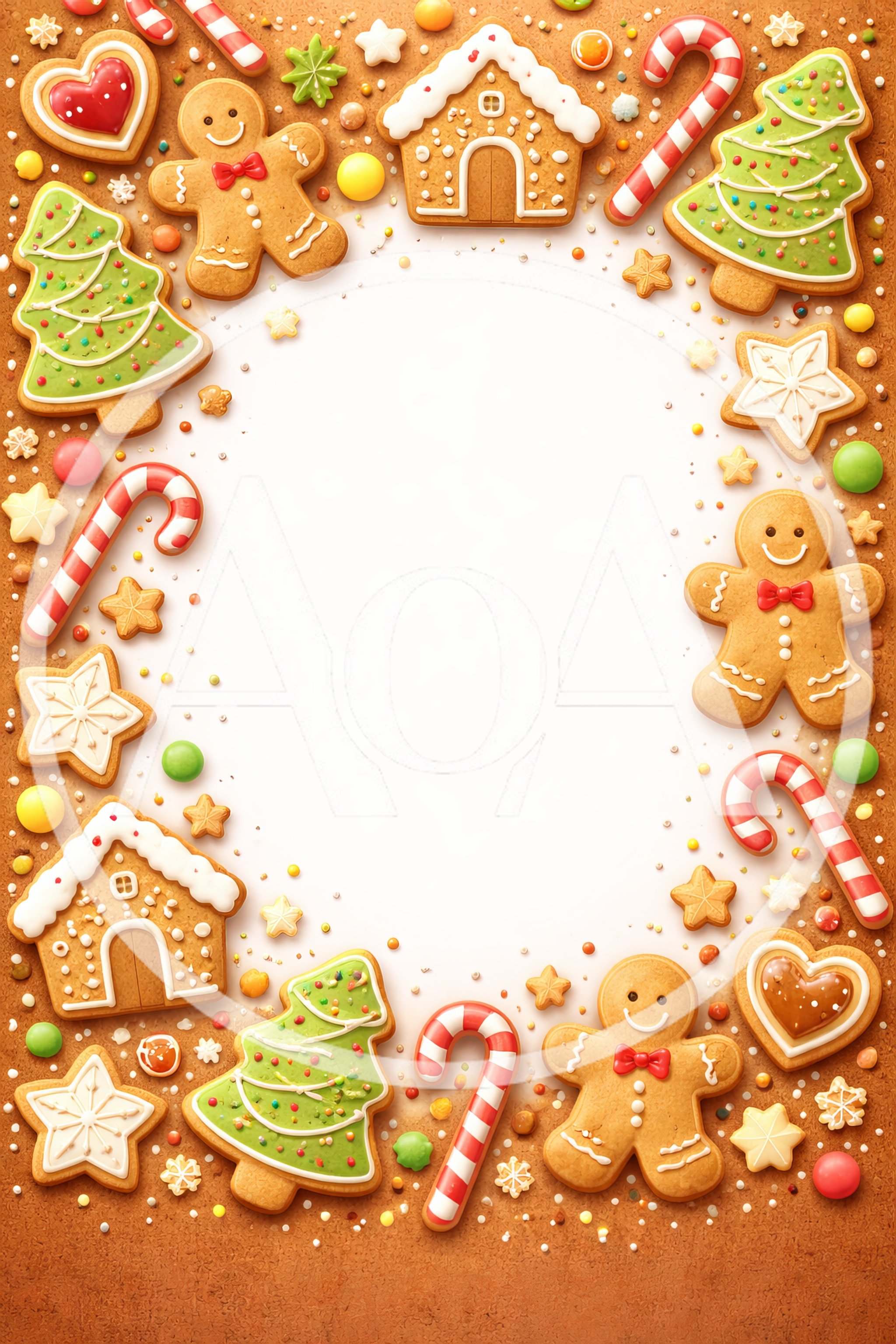 Christmas Gingerbread Cookies Border Frame