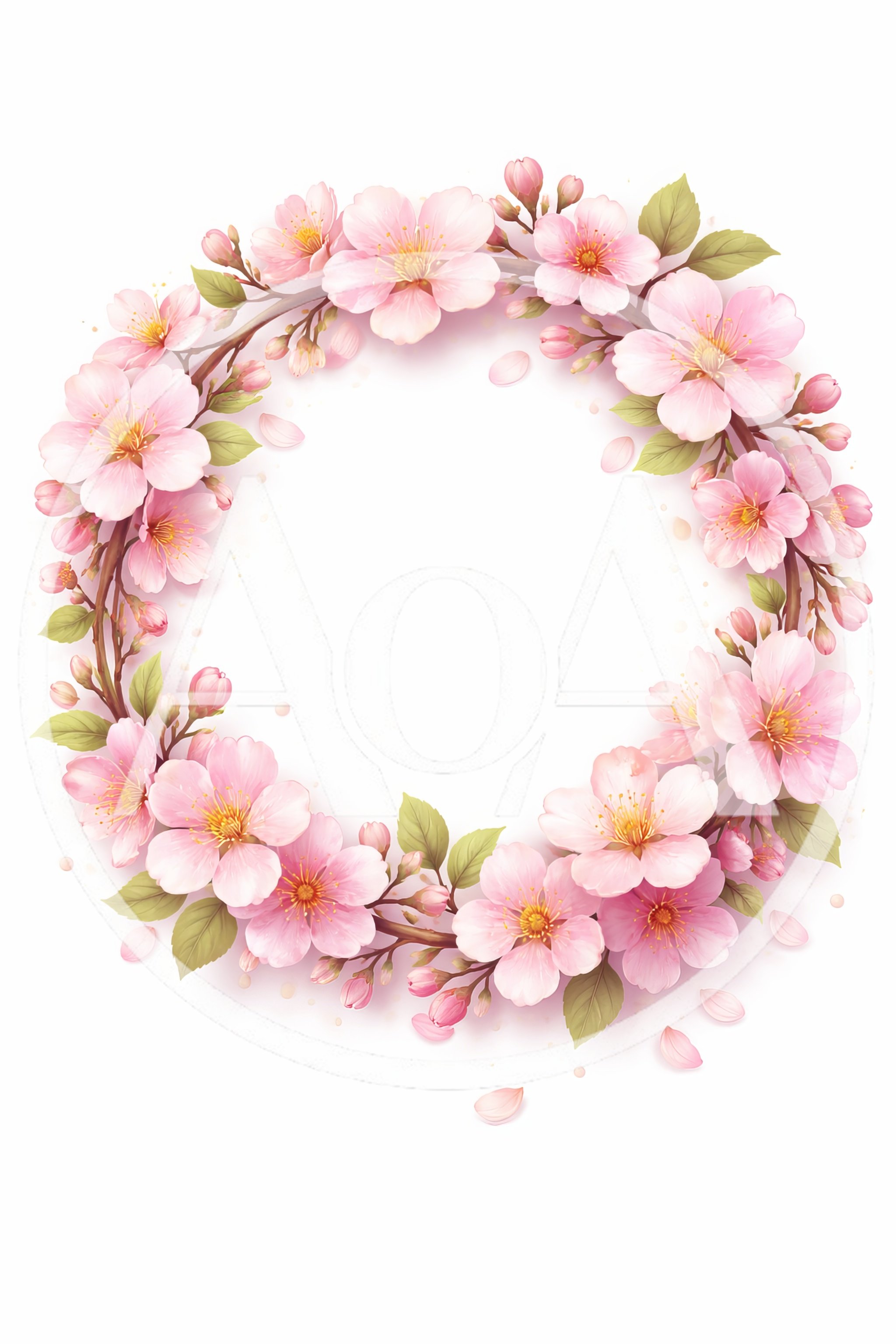 Cherry Blossom Floral Wreath Frame