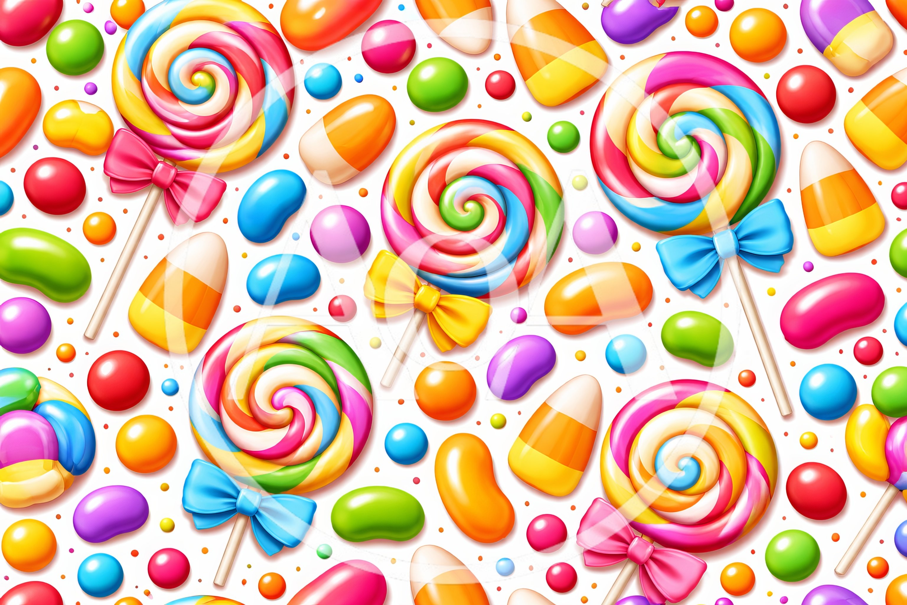 Colorful Lollipops and Assorted Candy Pattern
