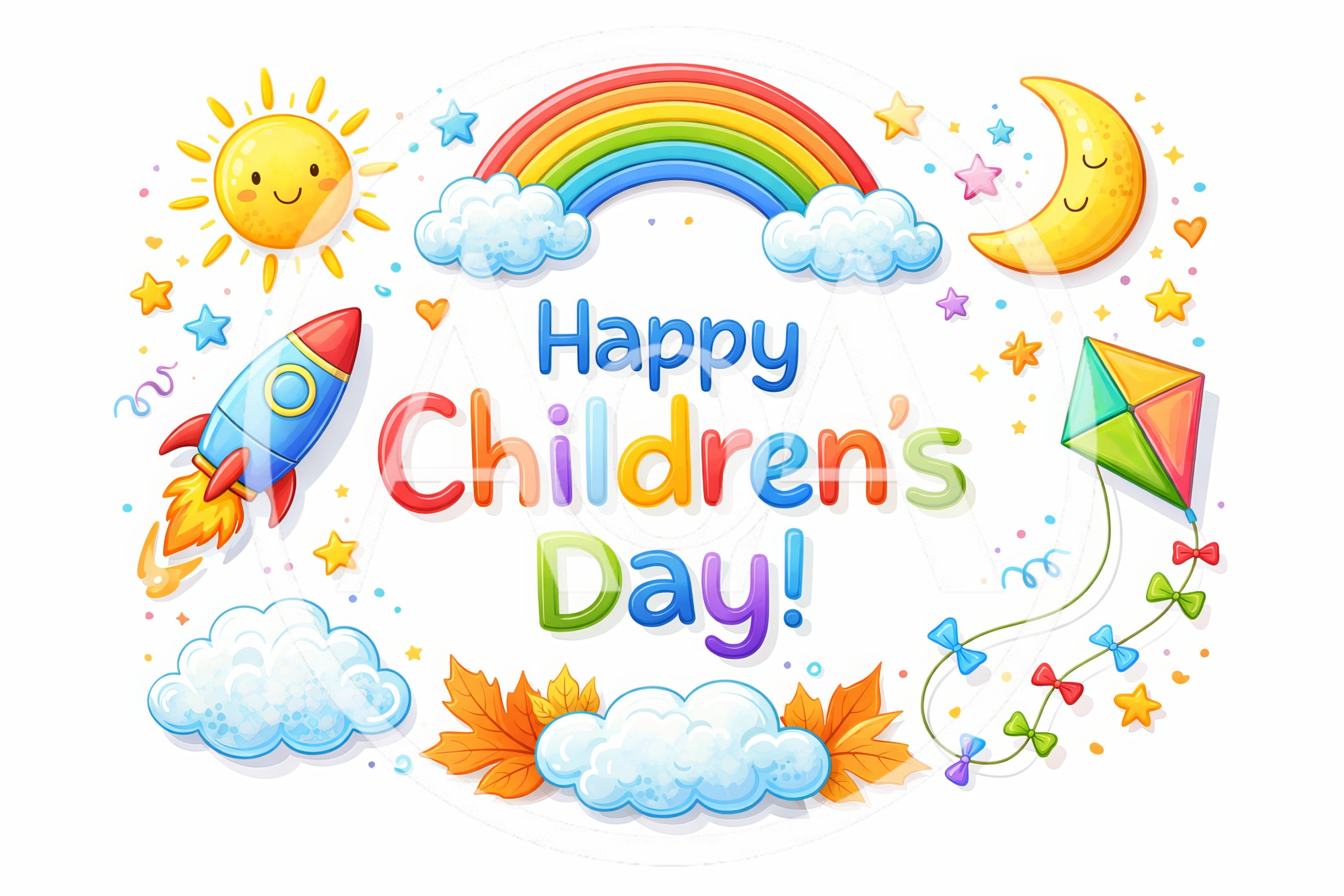 Happy Childrens Day Greeting Card Illustration