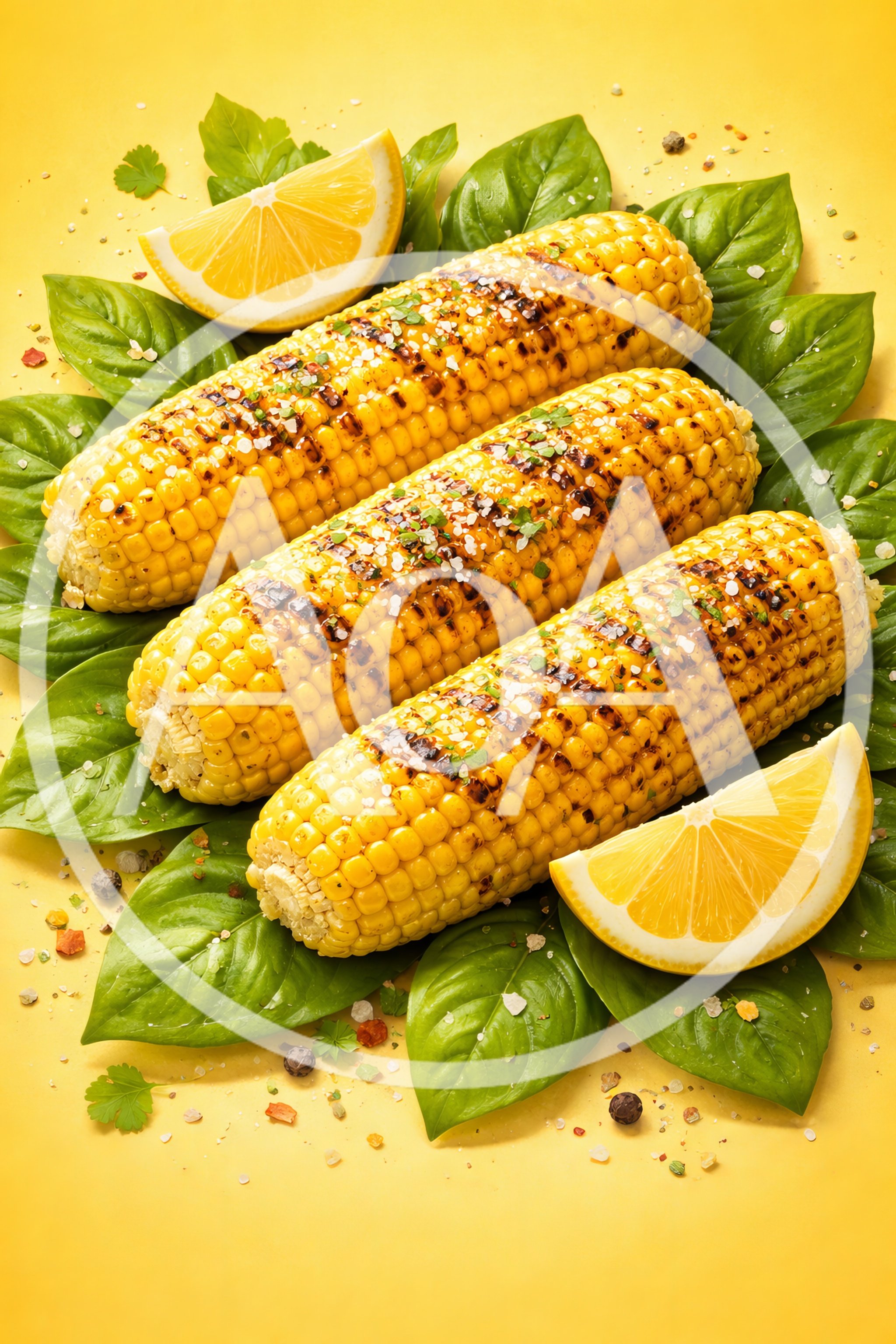 Grilled Corn on the Cob with Lemon and Basil