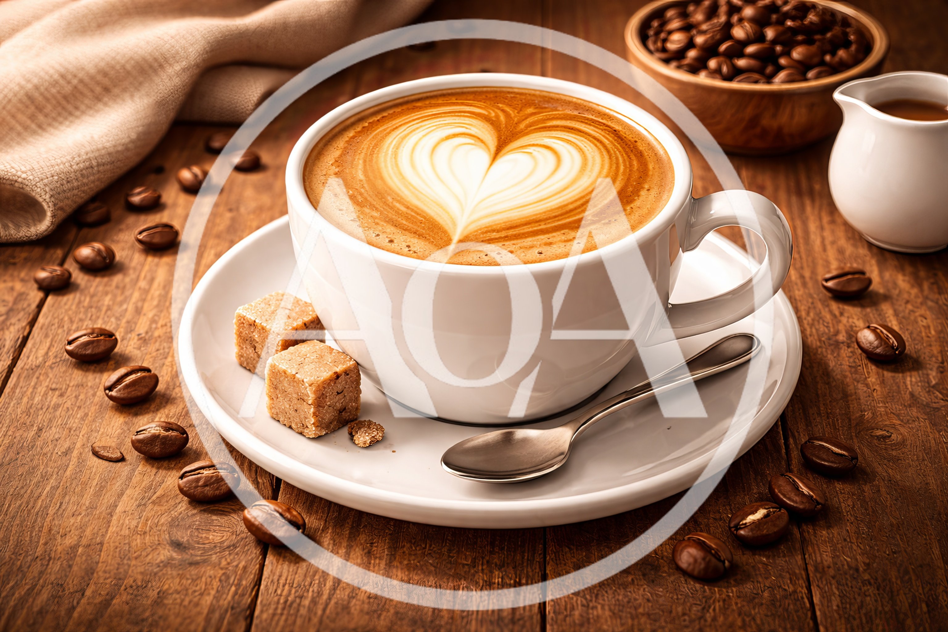 Cup Of Latte With Heart Latte Art