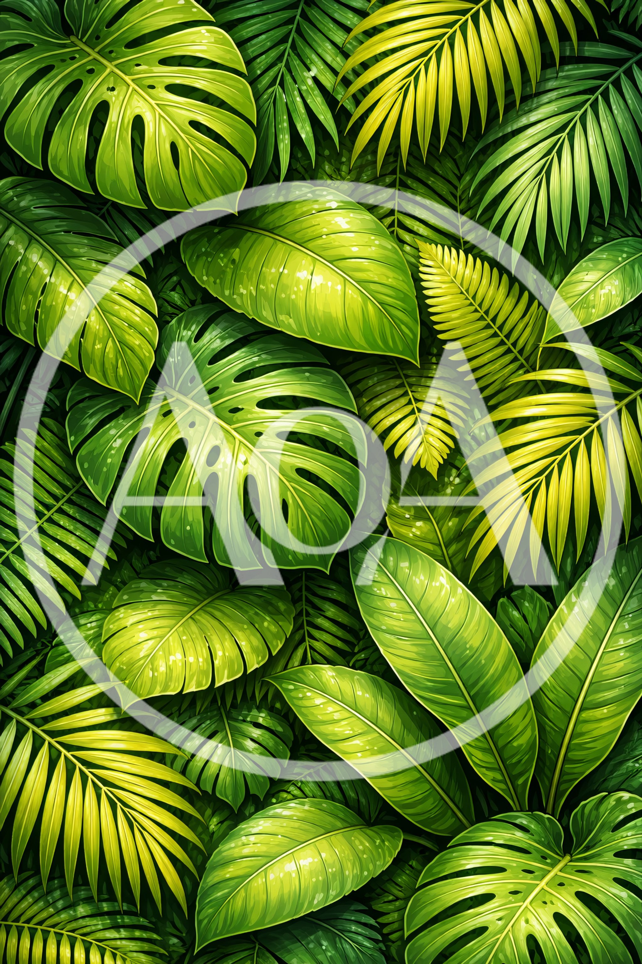 Lush Tropical Jungle Foliage Background