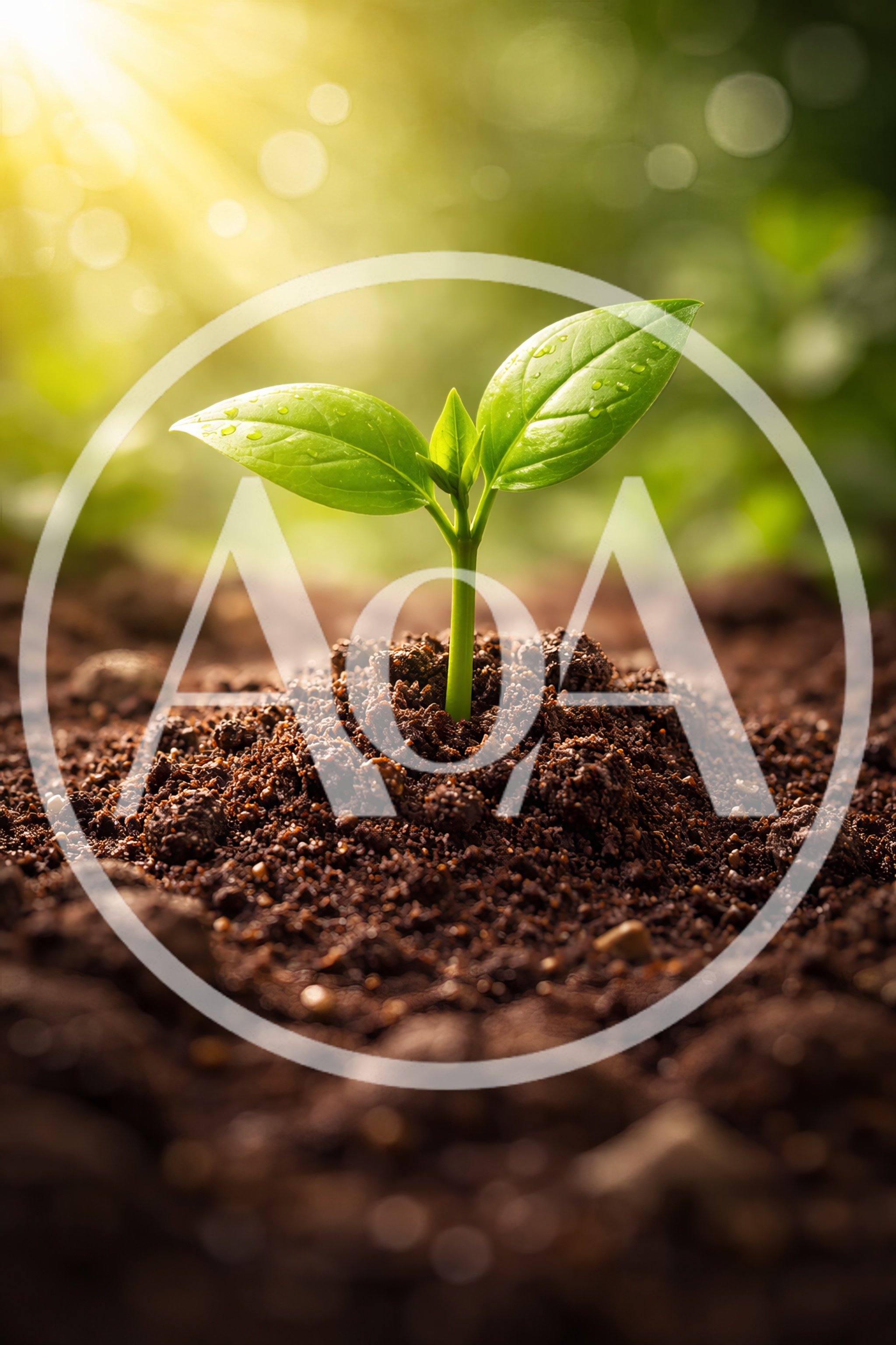 Small Green Seedling Growing In Fertile Soil