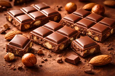 Gourmet Milk Chocolate Bars With Whole Roasted Nuts