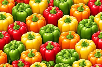 Vibrant Assorted Bell Peppers Pattern Background