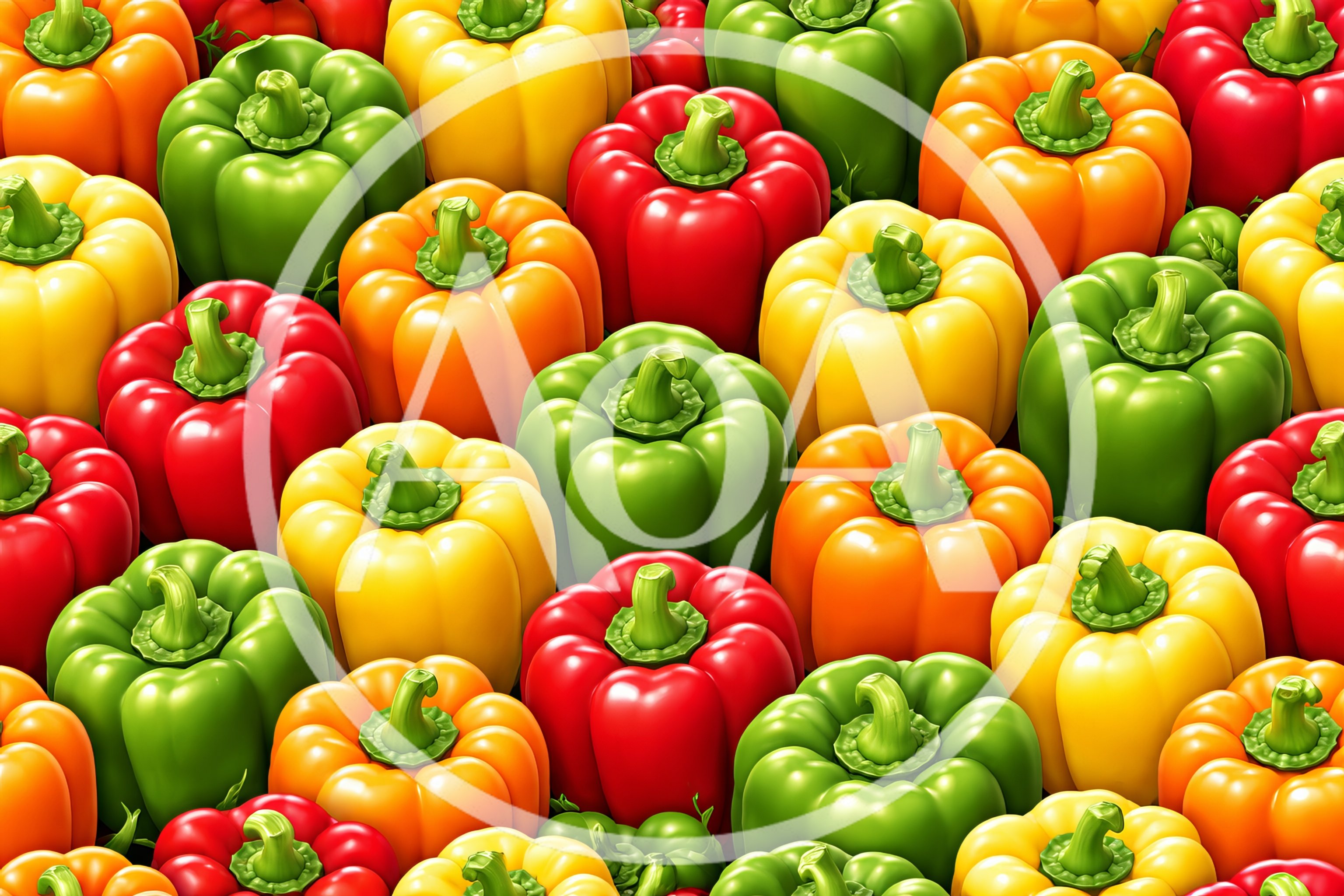 Vibrant Assorted Bell Peppers Pattern Background