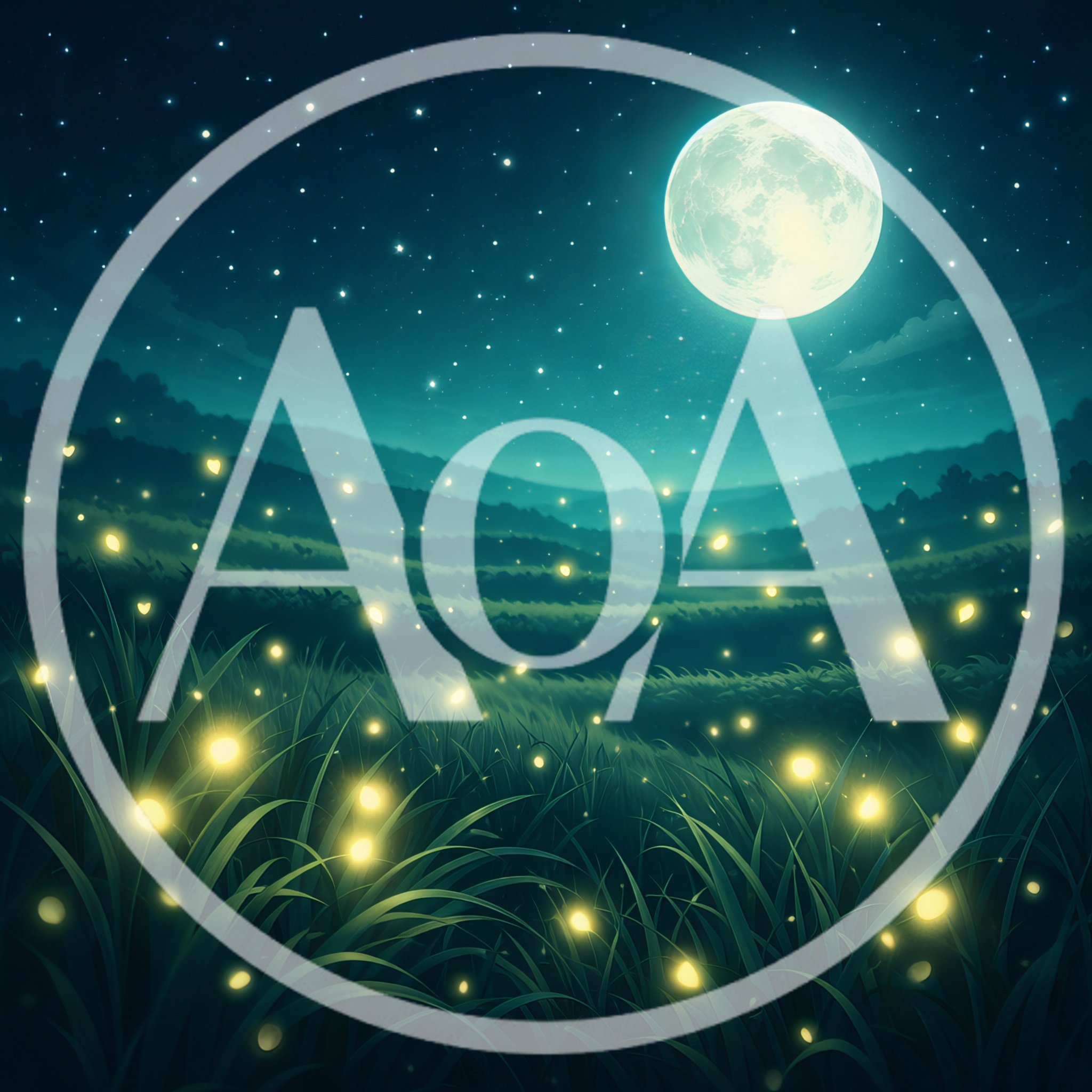 Fireflies Glowing In A Grassy Meadow At Night
