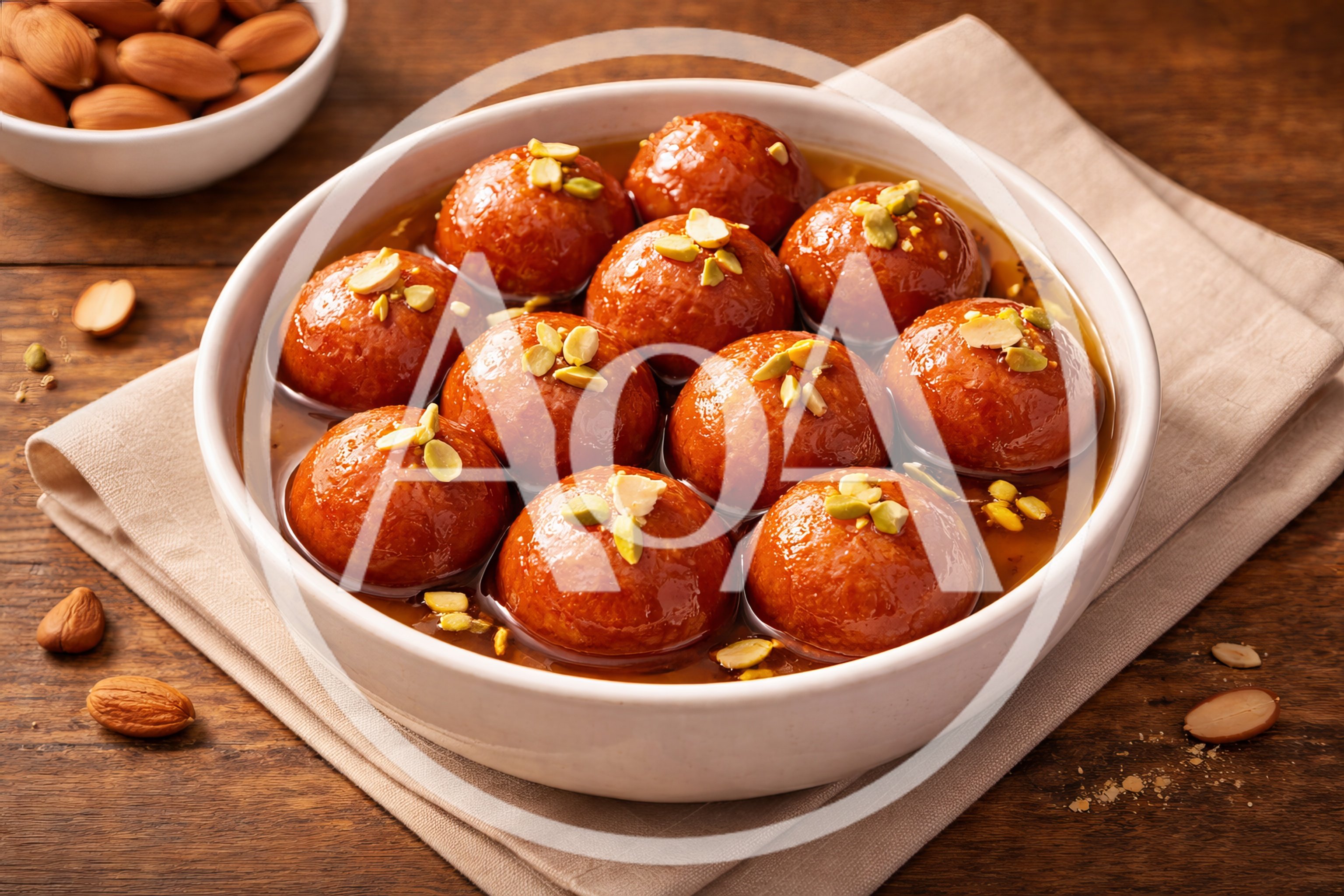 Bowl Of Traditional Indian Gulab Jamun Dessert
