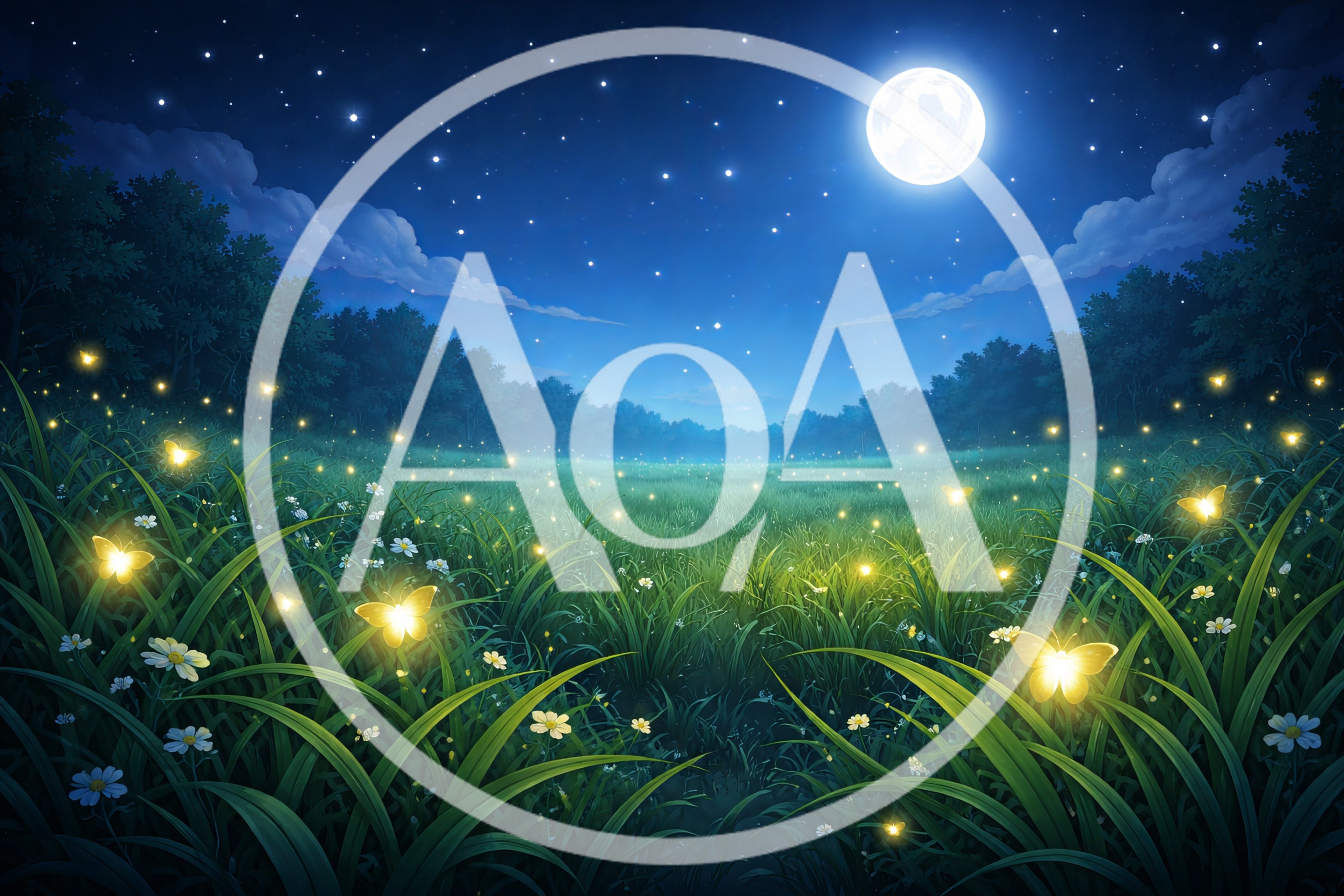 Glowing Butterflies In A Magical Night Meadow