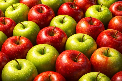 Fresh Red and Green Apples Background