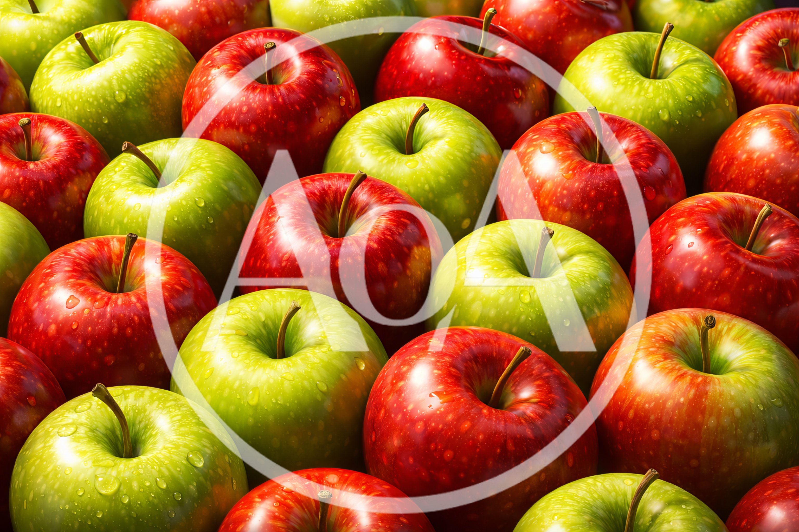 Fresh Red and Green Apples Background