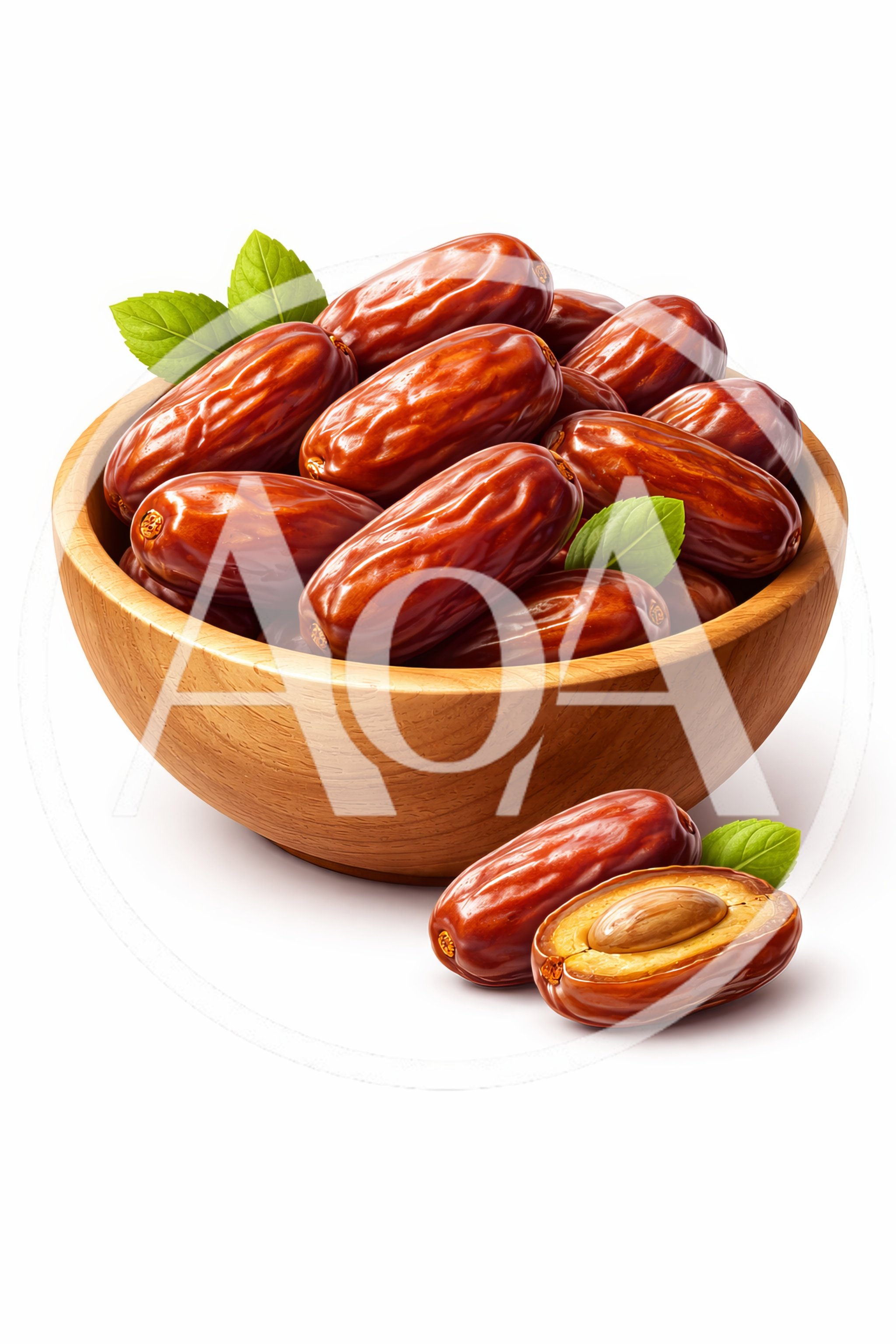 Fresh Dates In A Wooden Bowl