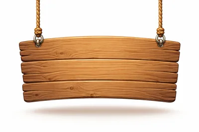 Hanging Wooden Signboard With Rope Suspension