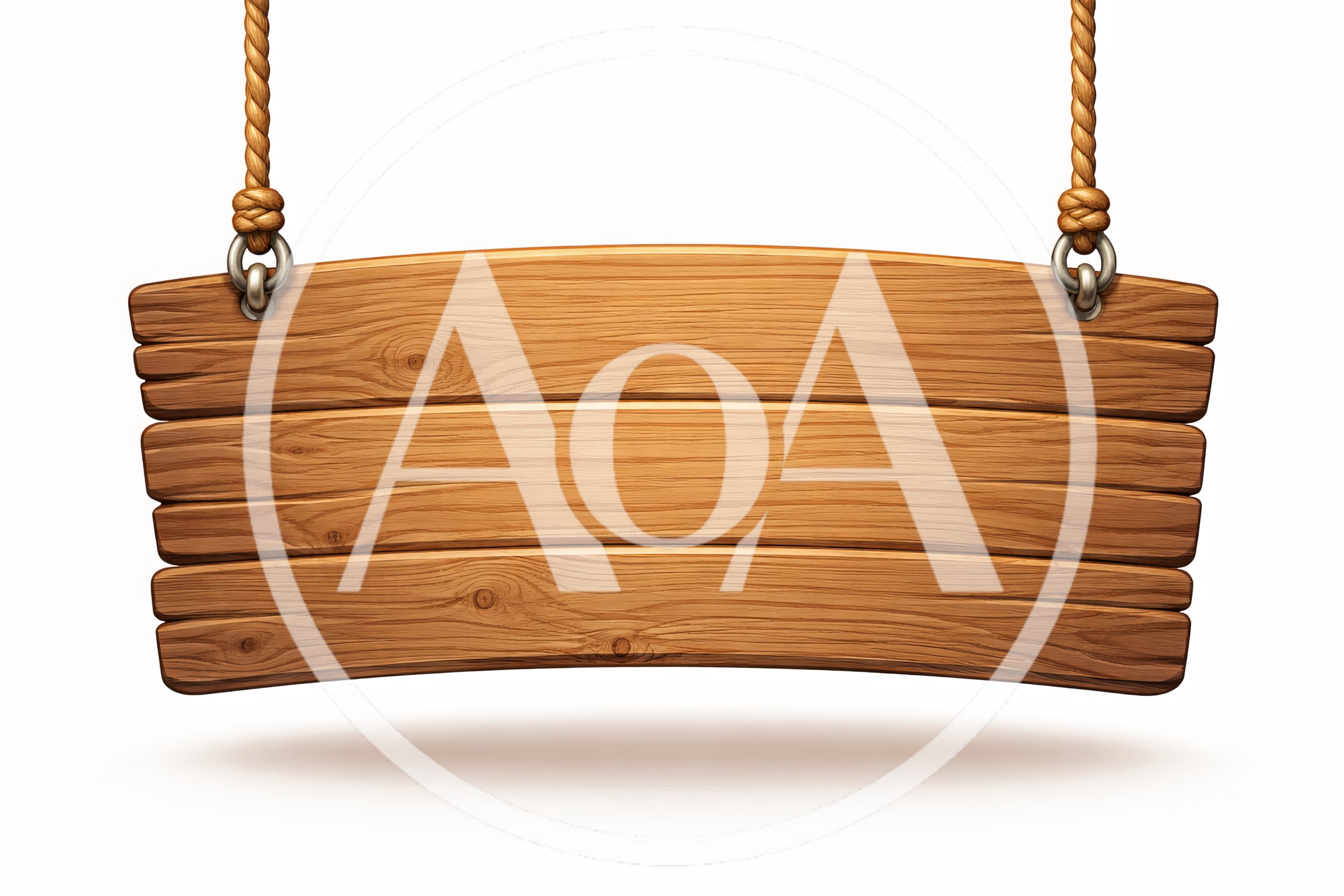 Hanging Wooden Signboard With Rope Suspension